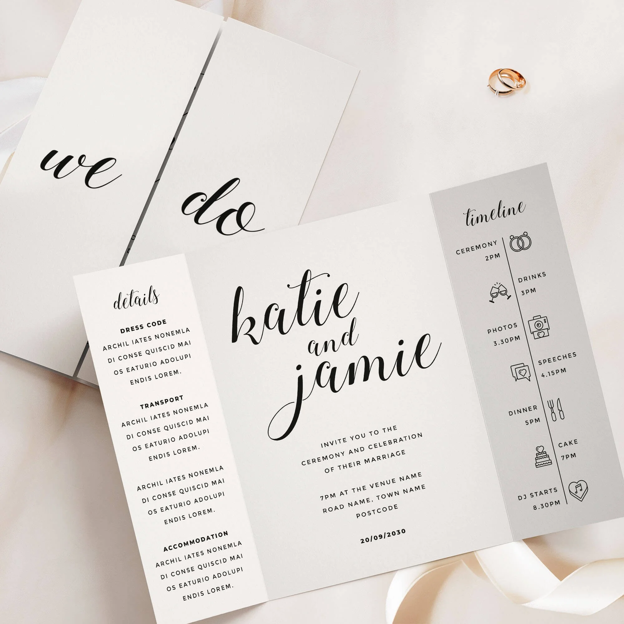 The Calligraphy Gatefold Wedding Invitation