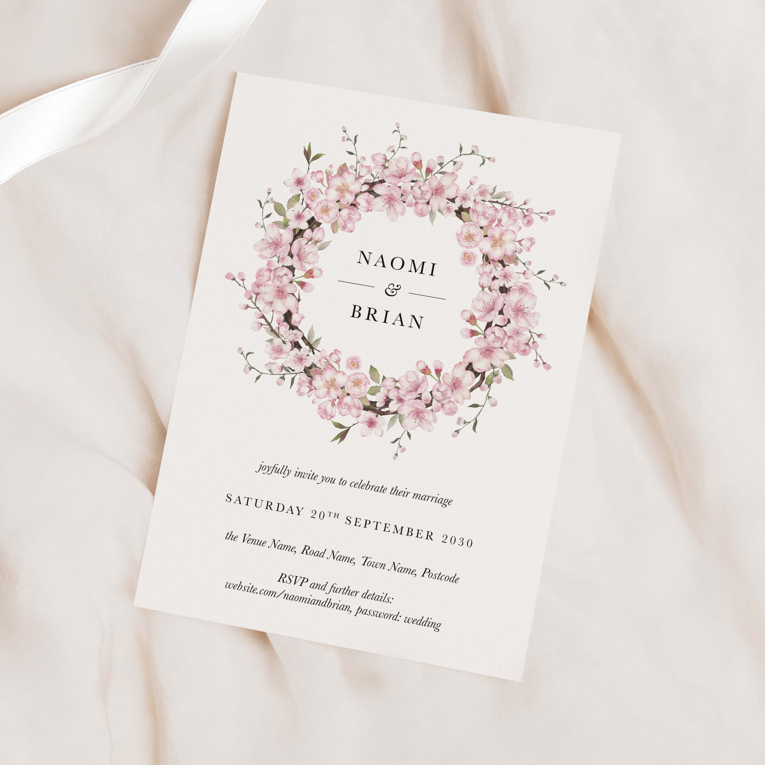 Cherry Blossom Wedding Invitation