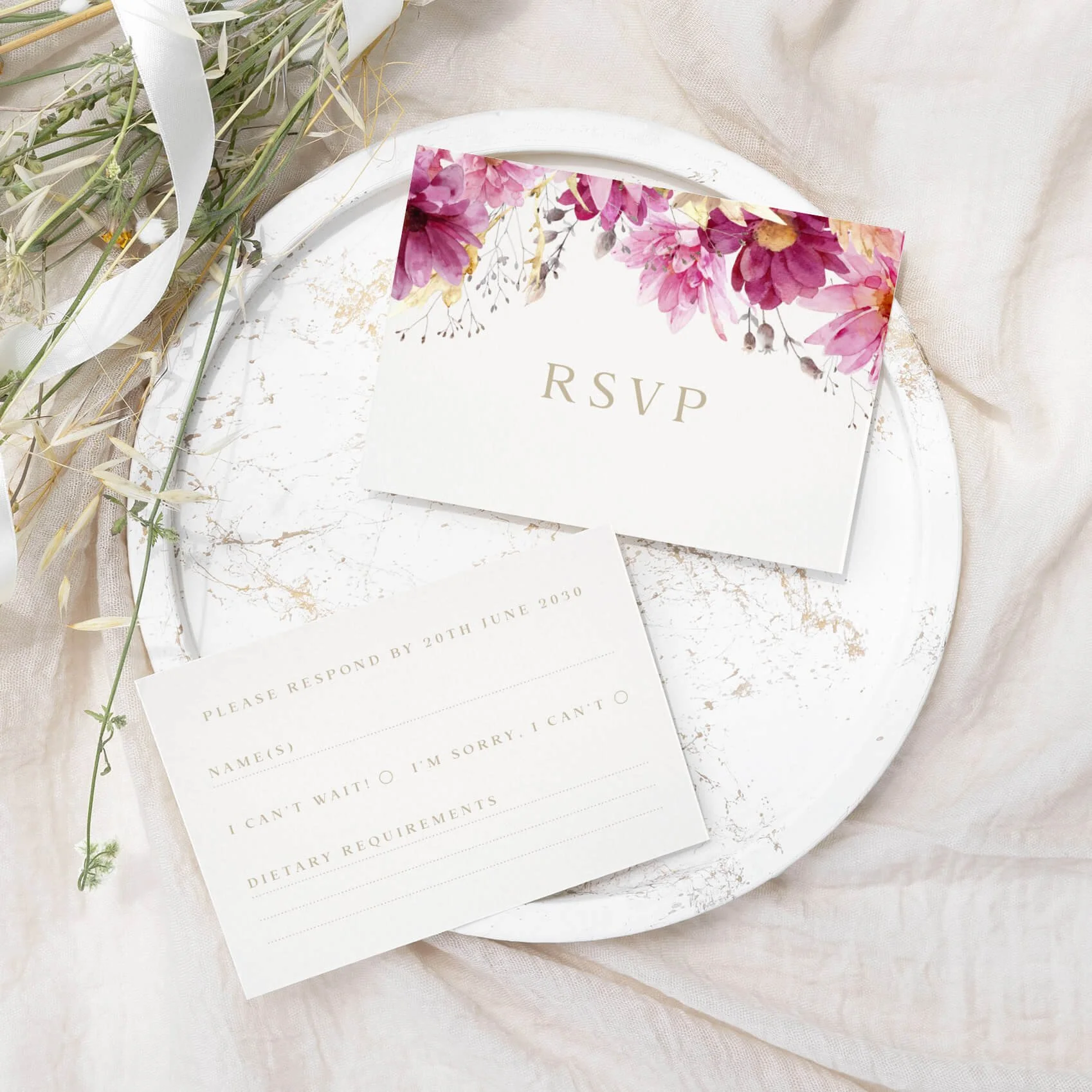 The Chrysanthemum Wedding RSVP Cards