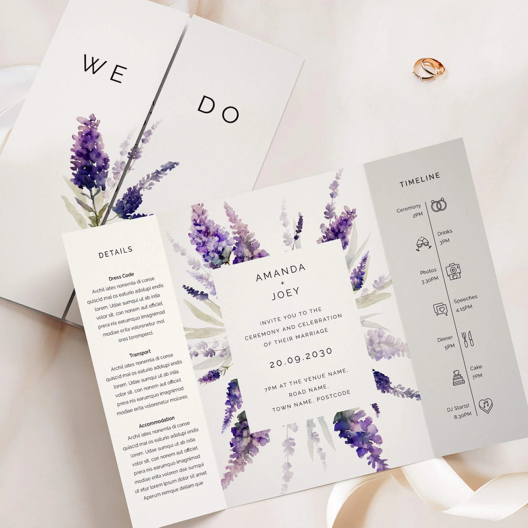 The Lavender (Frame) Gatefold Wedding Invitation