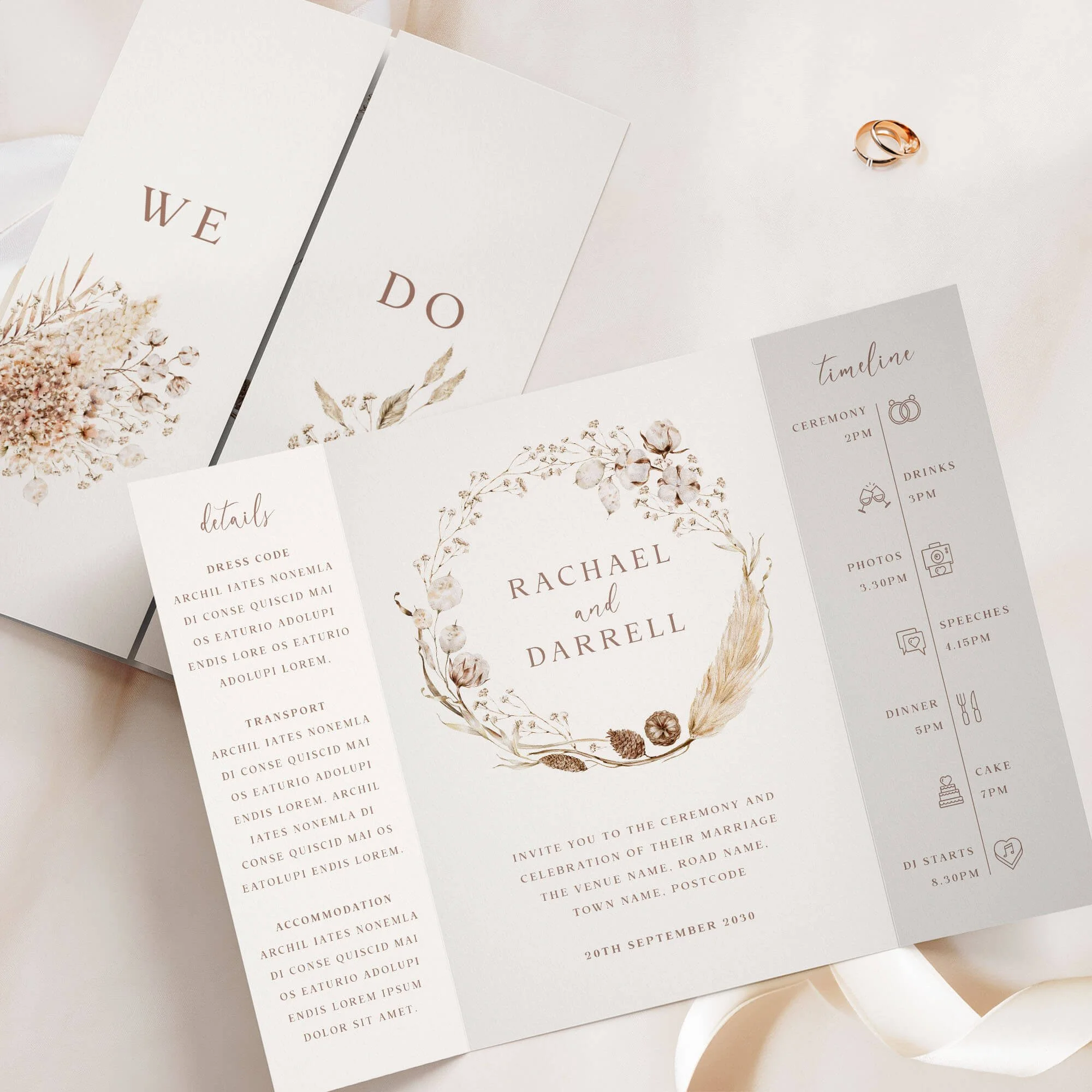 The Boho Collection Gatefold Wedding Invitation