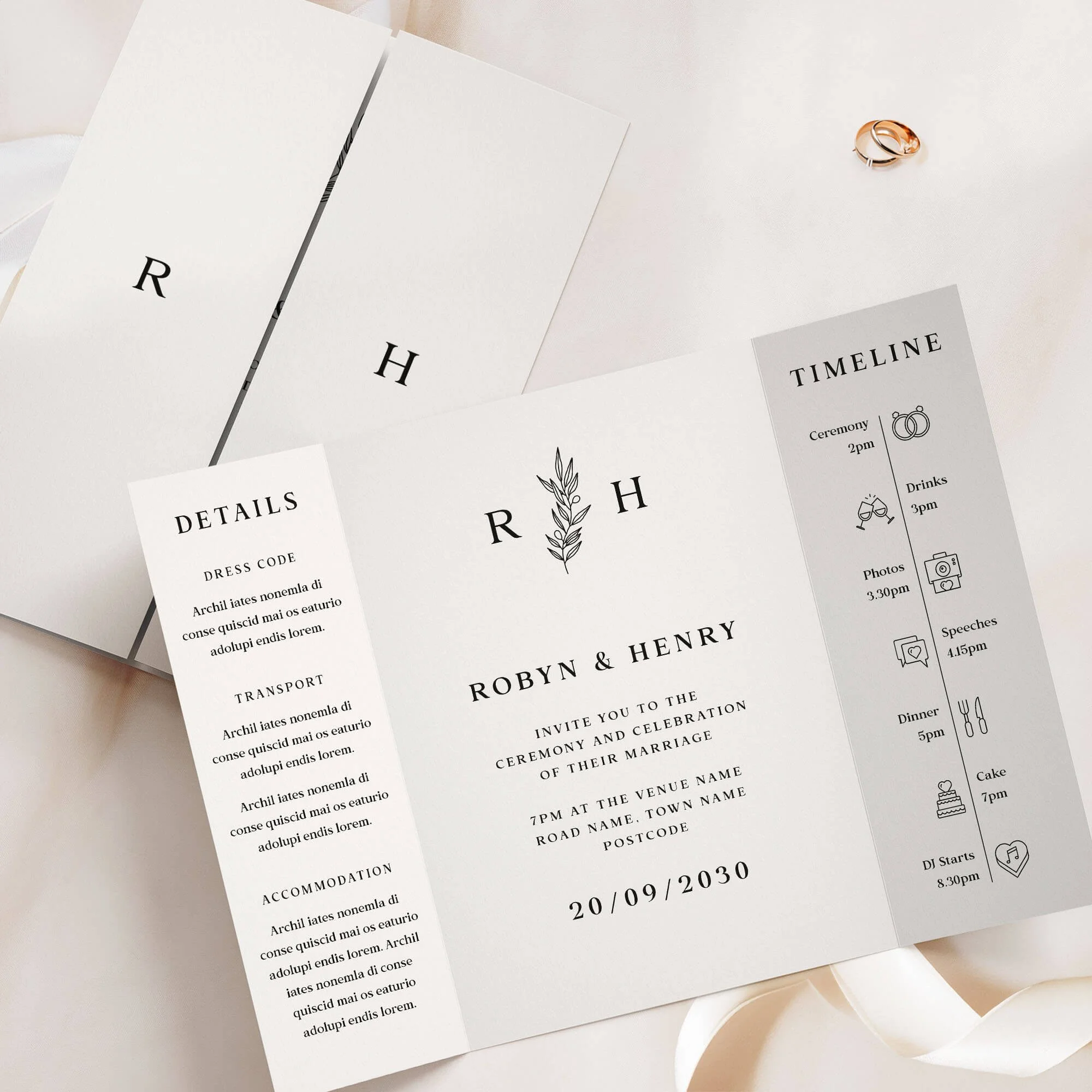 The Heritage Gatefold Wedding Invitation