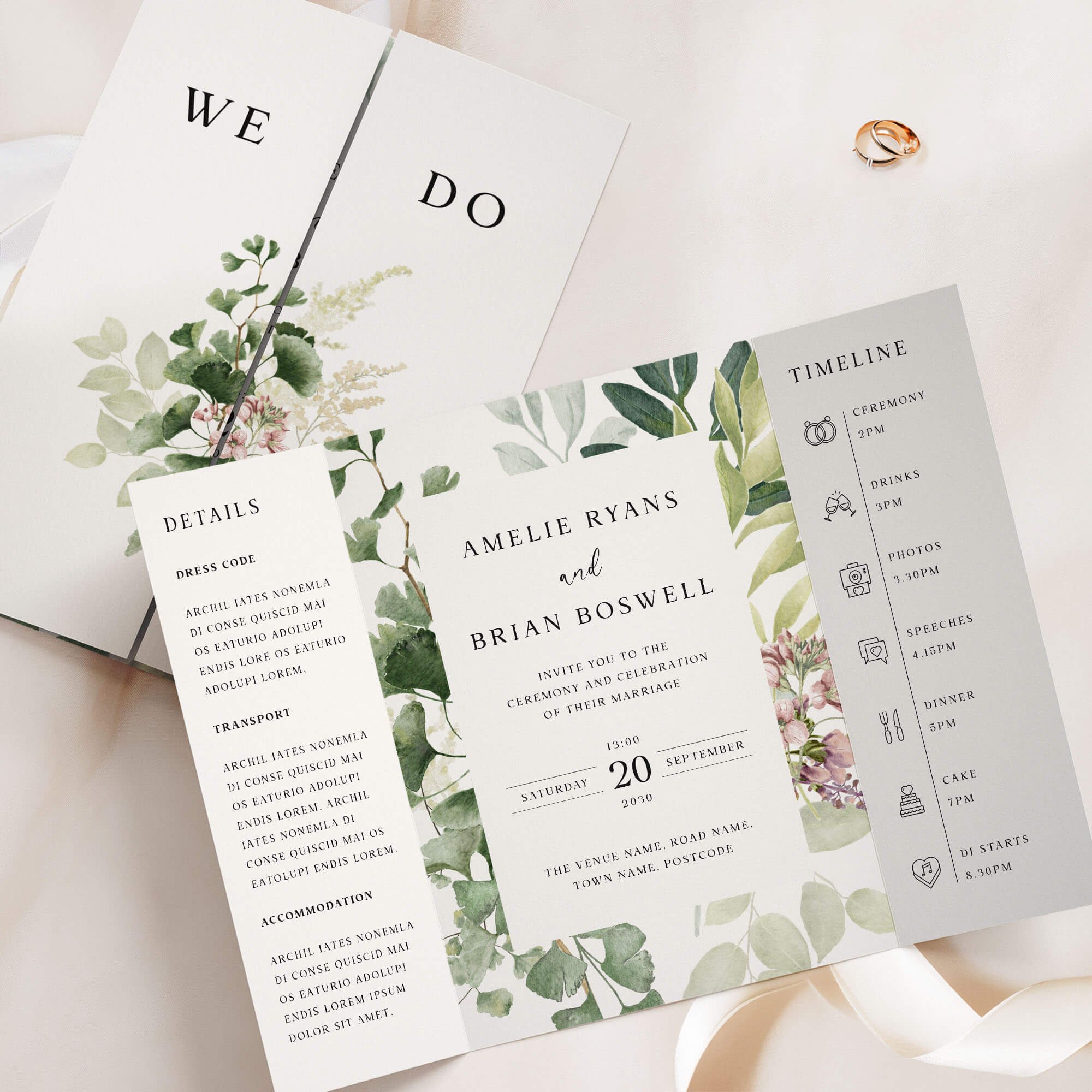 The Forest (Frame) Gatefold Wedding Invitation