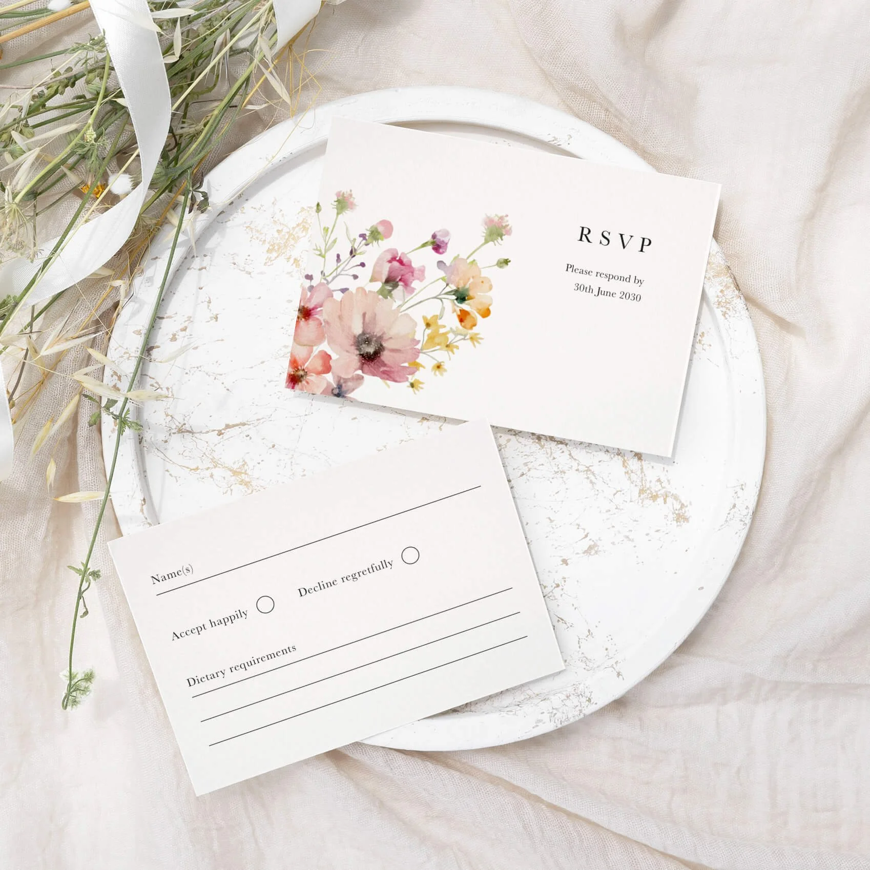 The Bloom Wedding RSVP Cards
