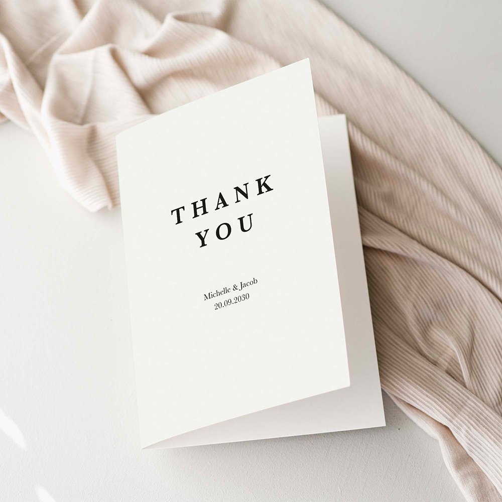 Minimal Wedding Thank You Cards