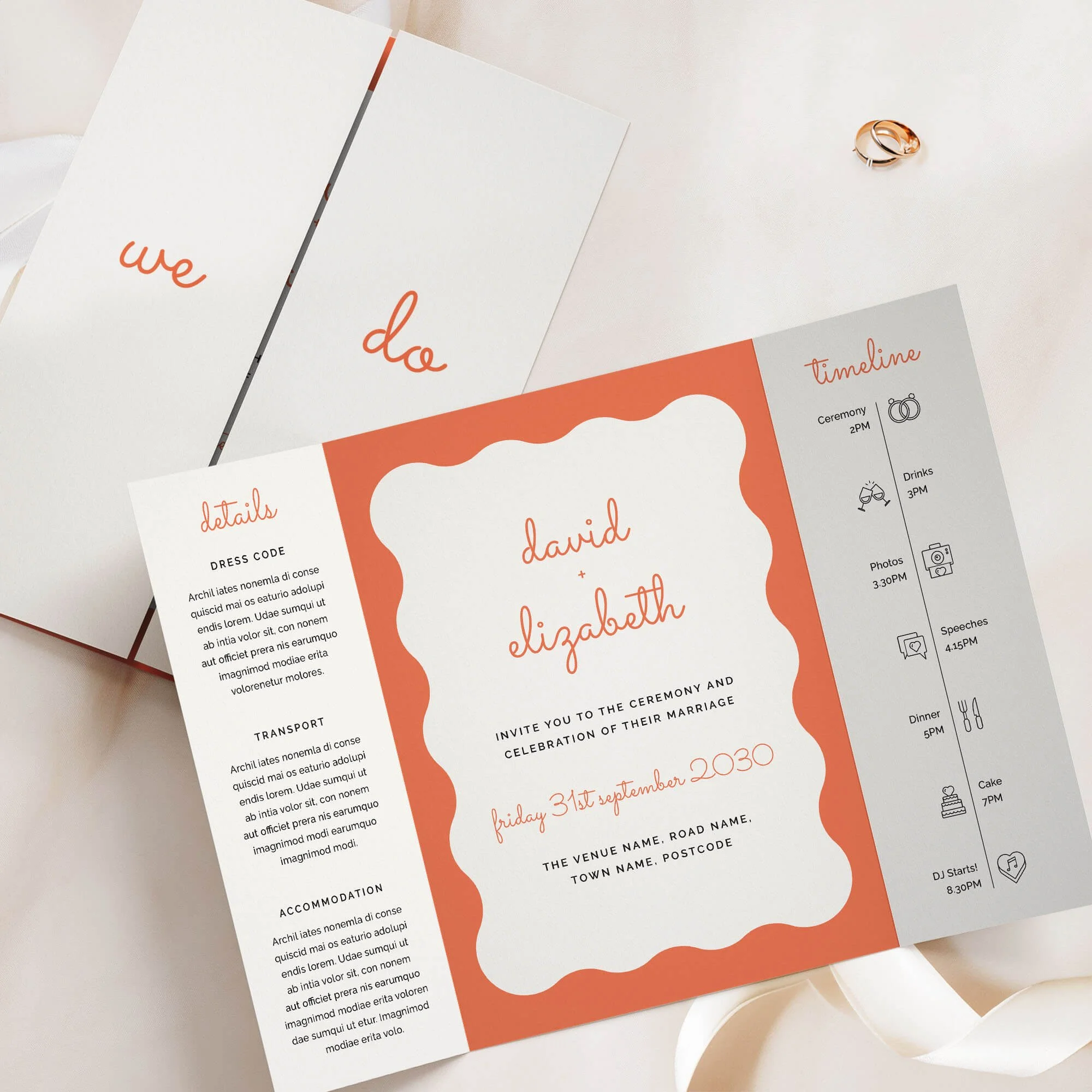 The Scallop Gatefold Wedding Invitation