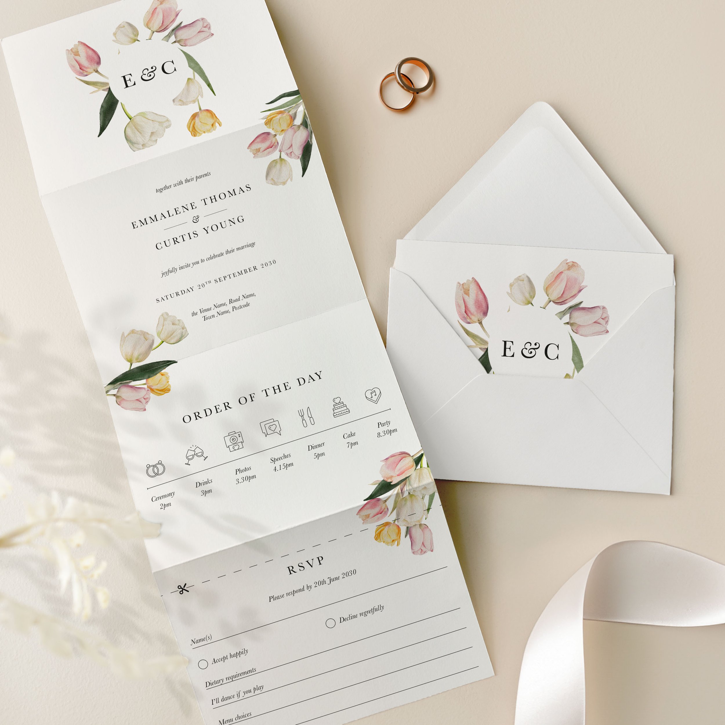 Concertina Wedding Invitation Samples