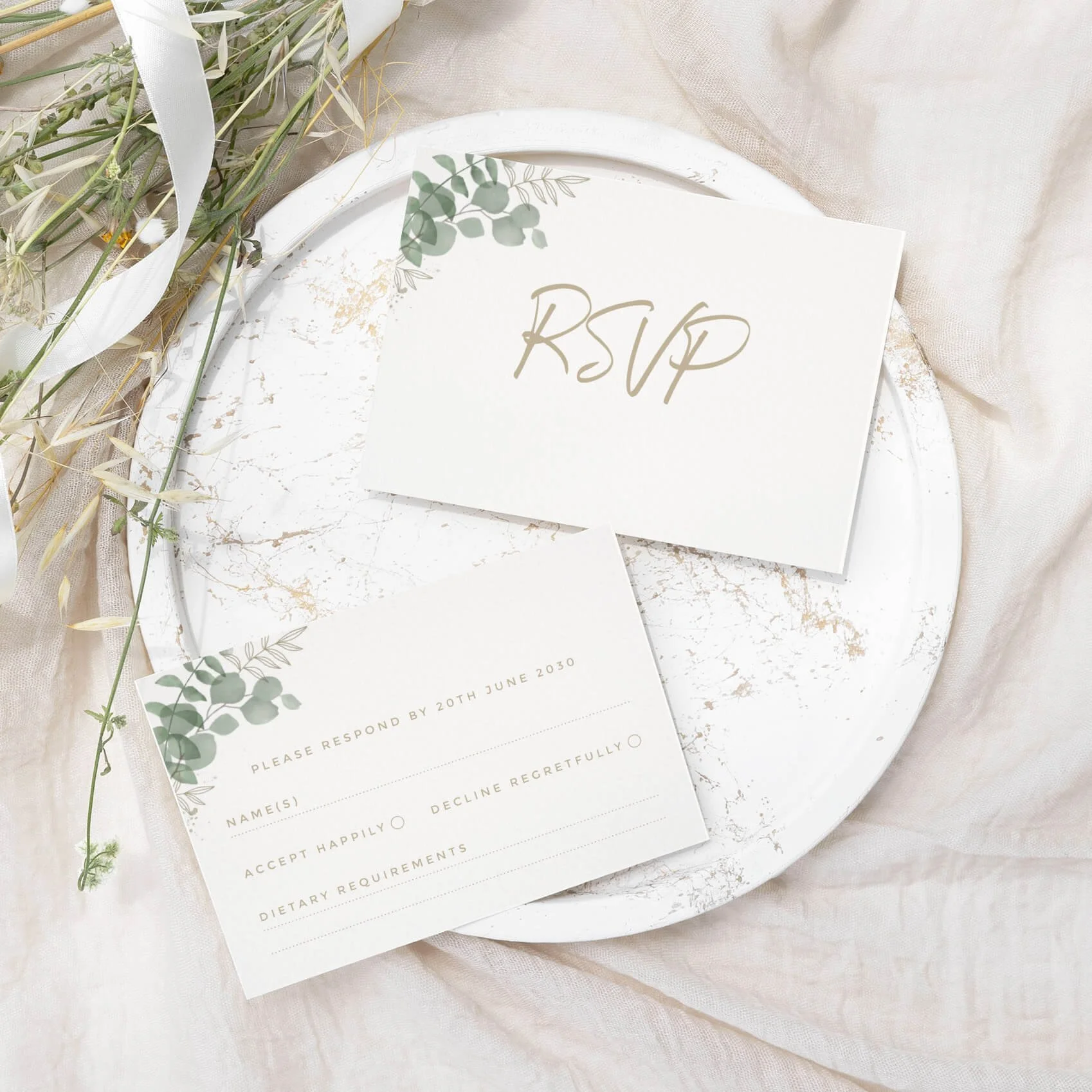 The Eucalyptus Wedding RSVP Cards