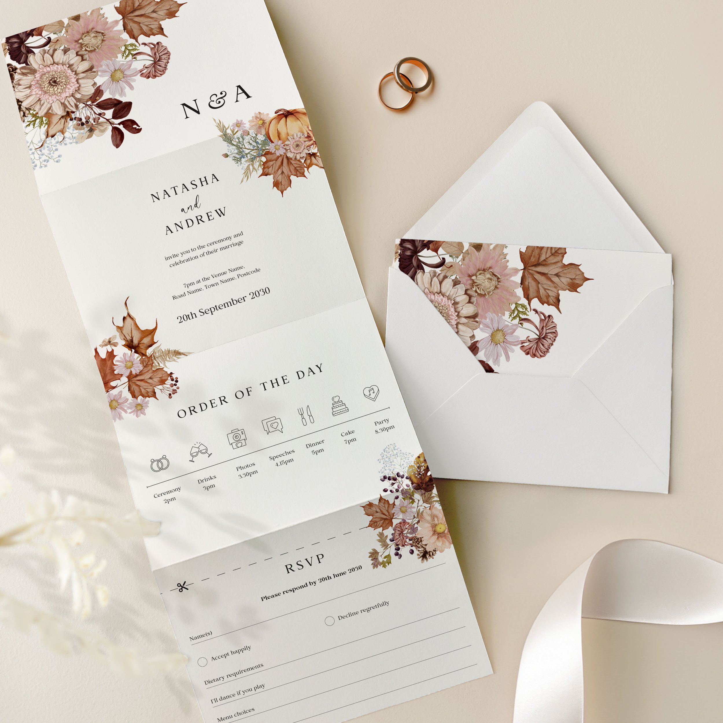 Concertina Wedding Invite samples