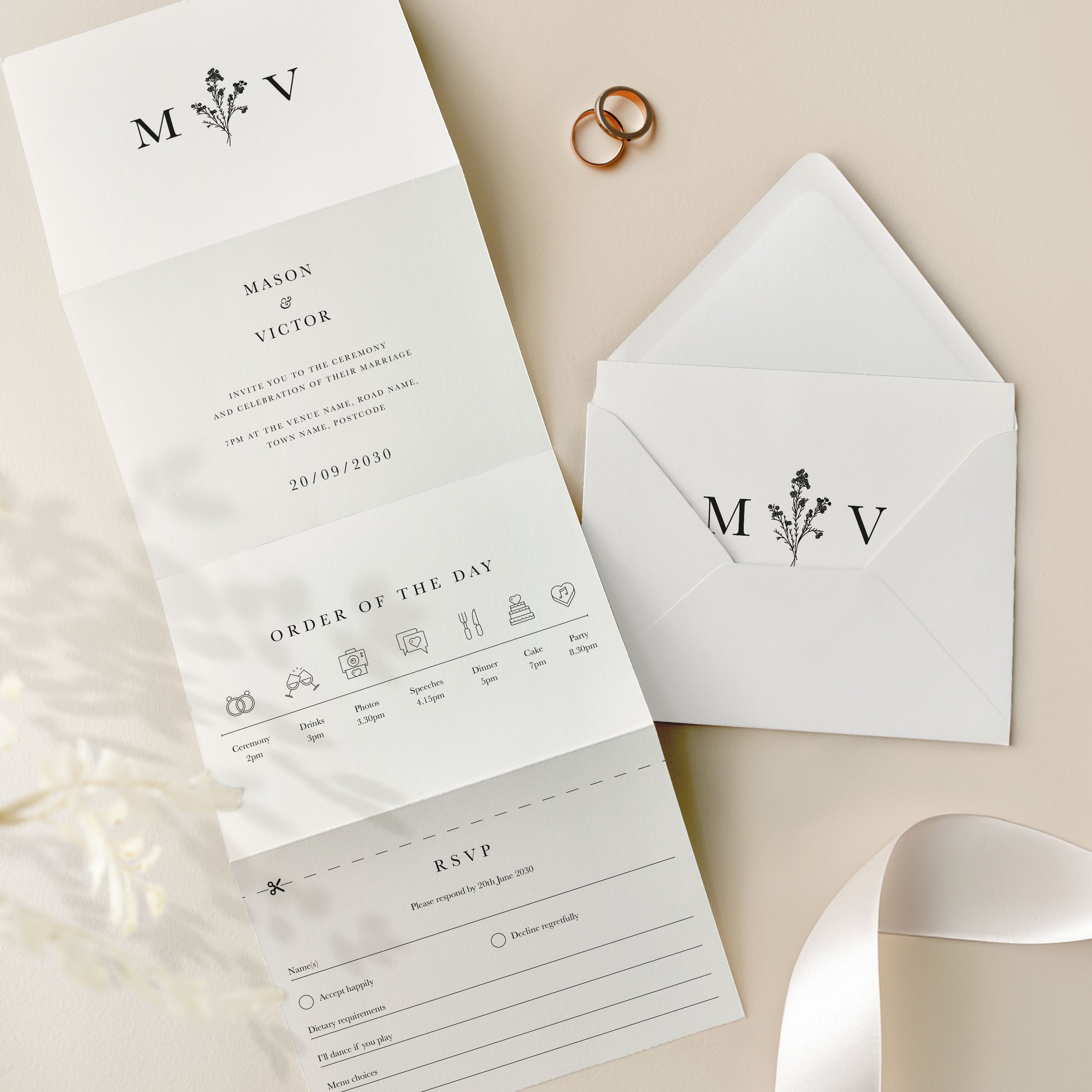 Concertina Wedding Invitations