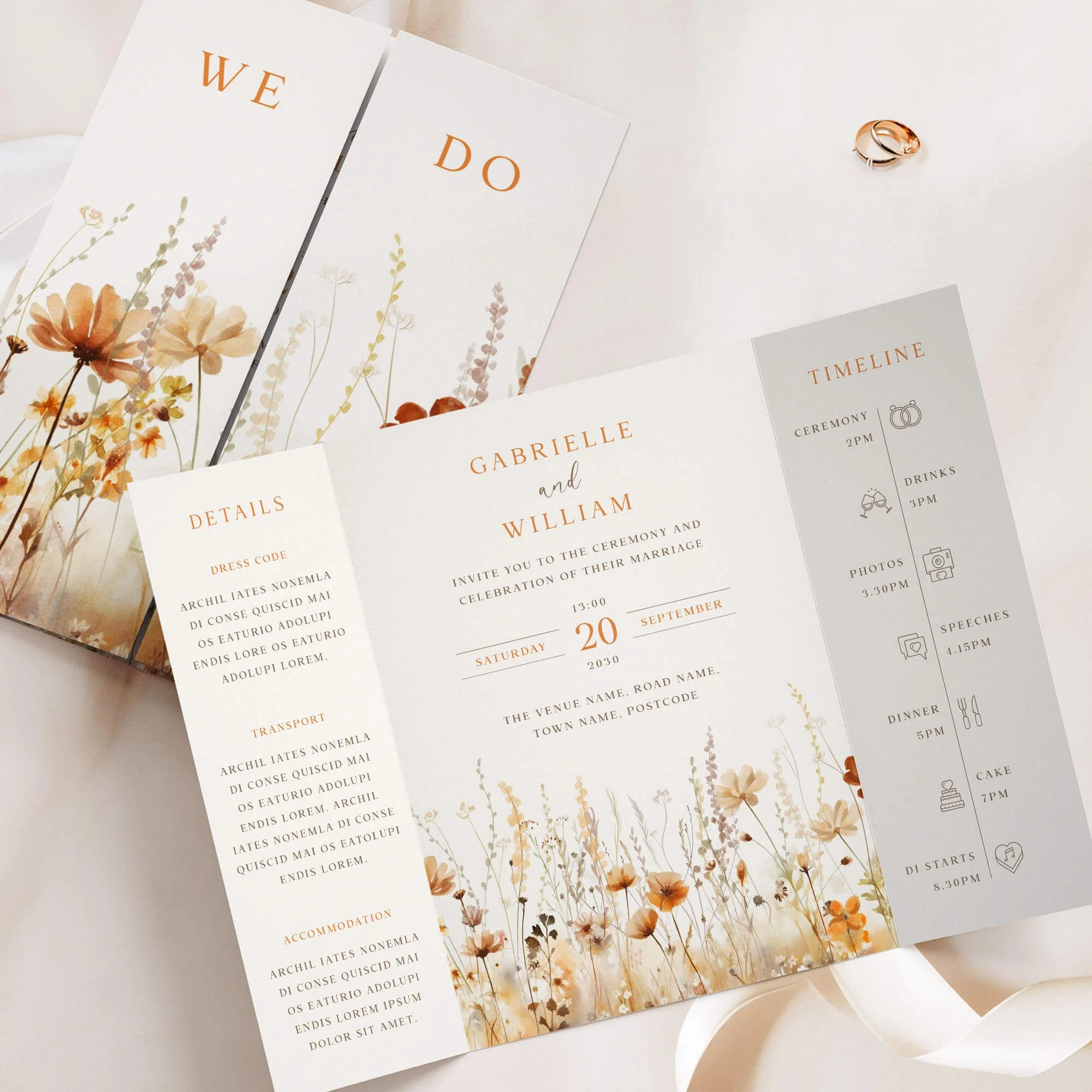 The Field (Harvest) Gatefold Wedding Invitation