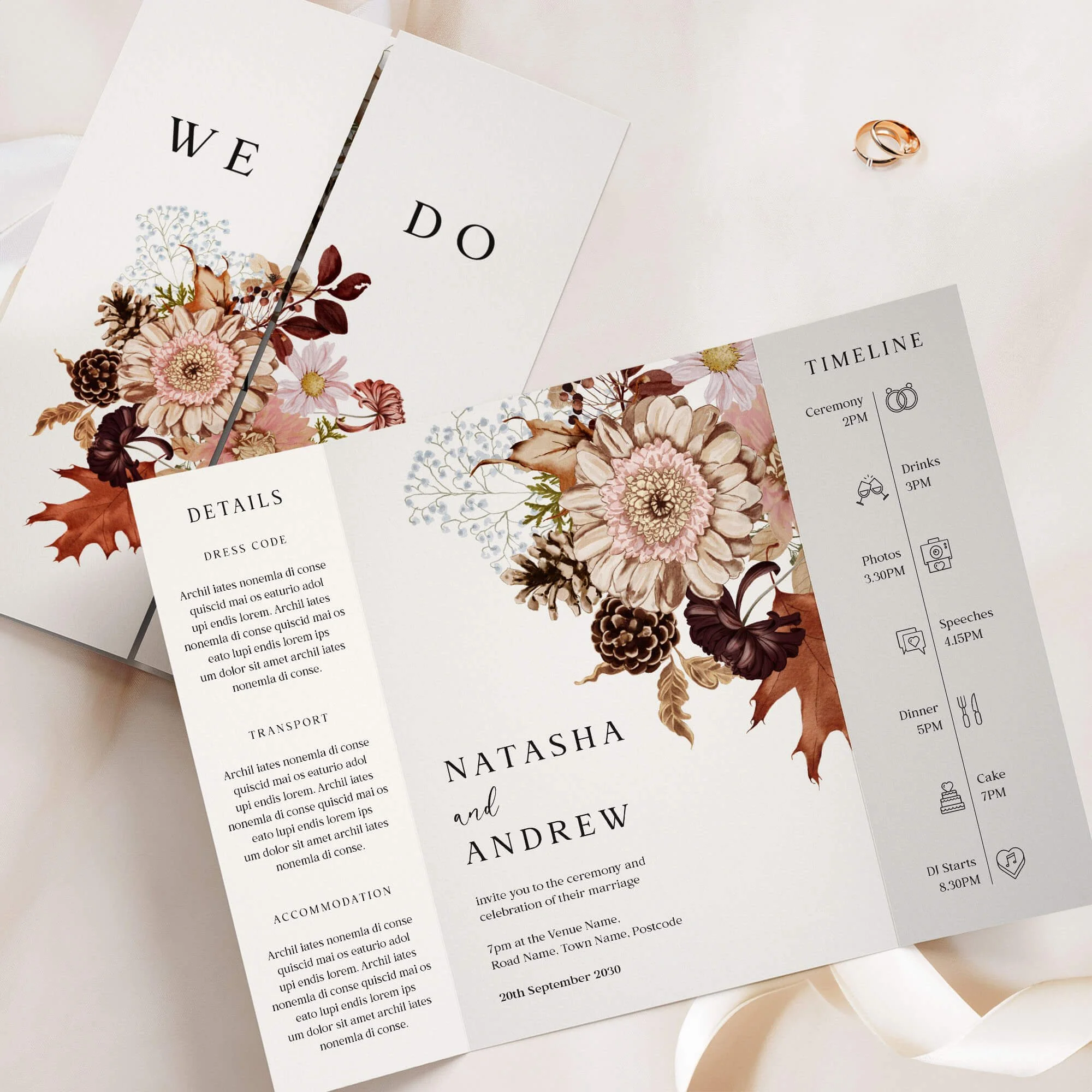 The Autumn Gatefold Wedding Invitation