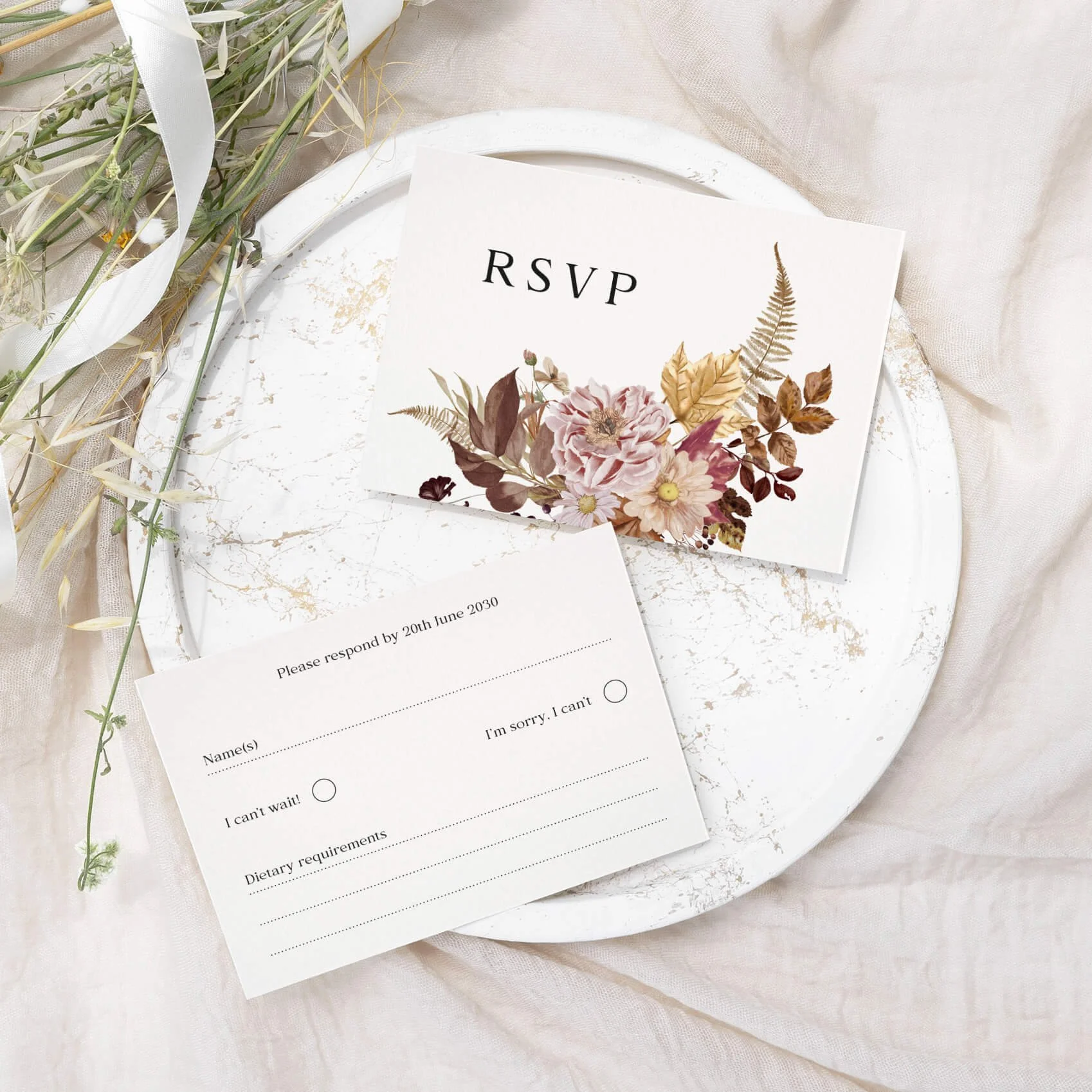 The Autumn Wedding RSVP Cards