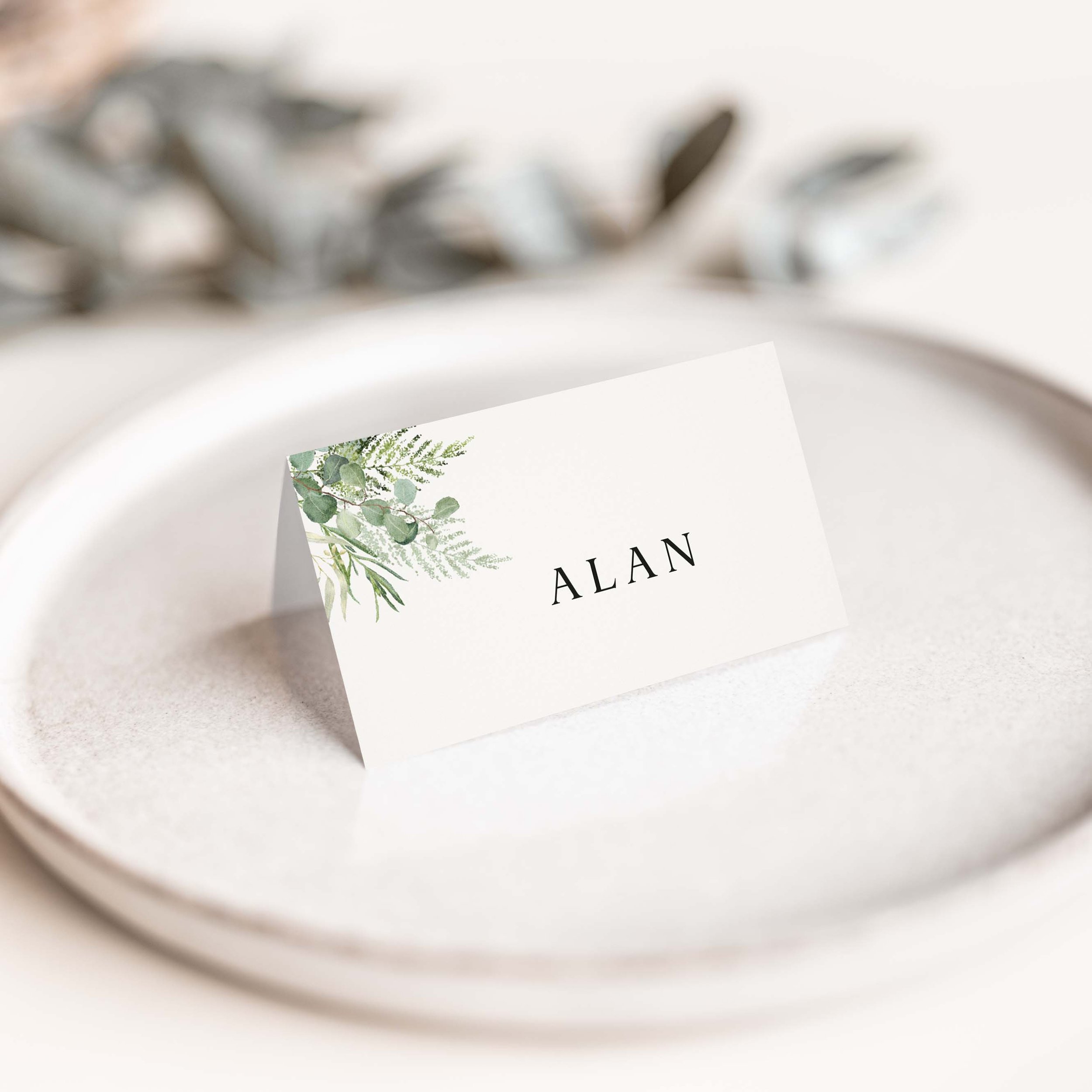 The Greenery Wedding Place Cards