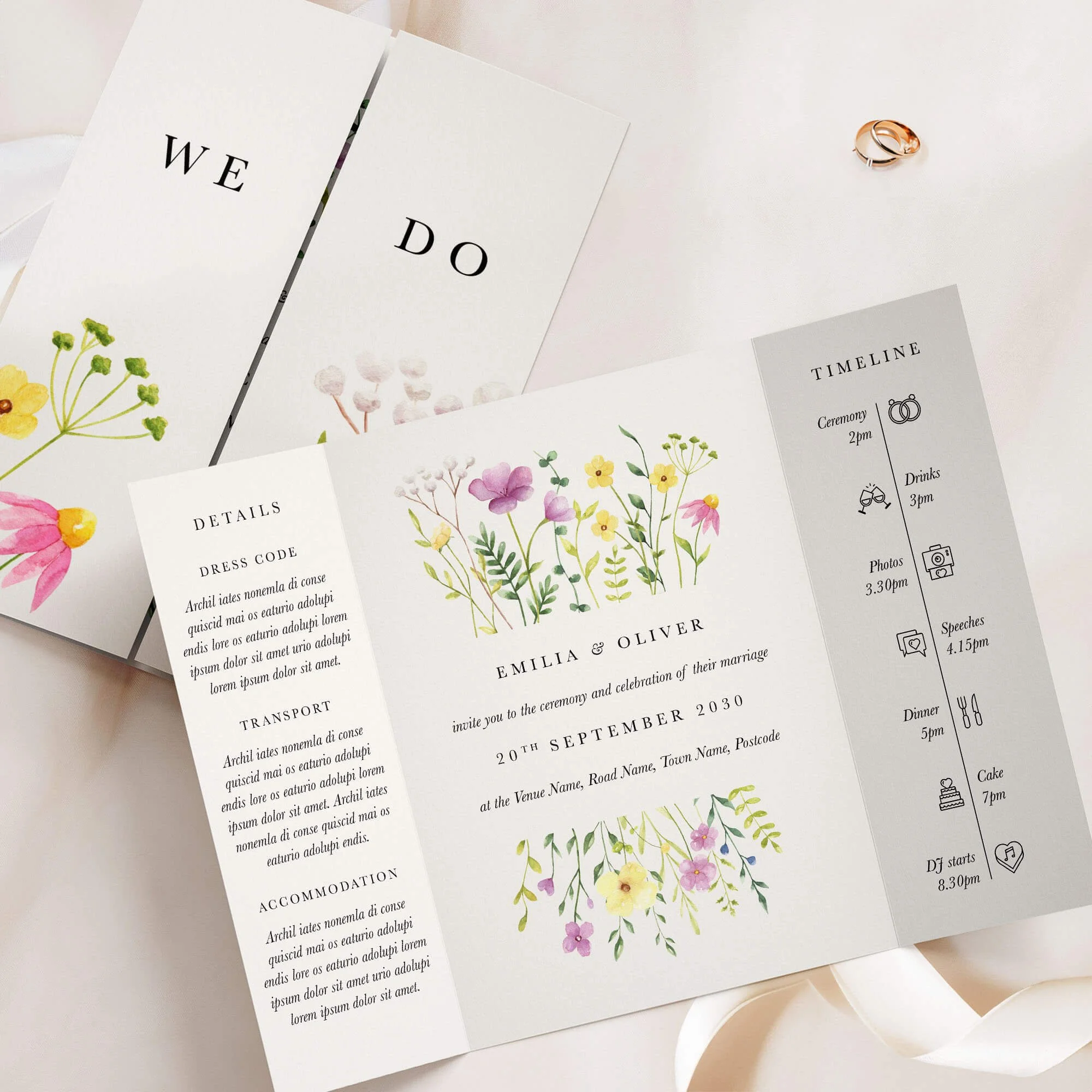 The Wildflower Gatefold Wedding Invitation