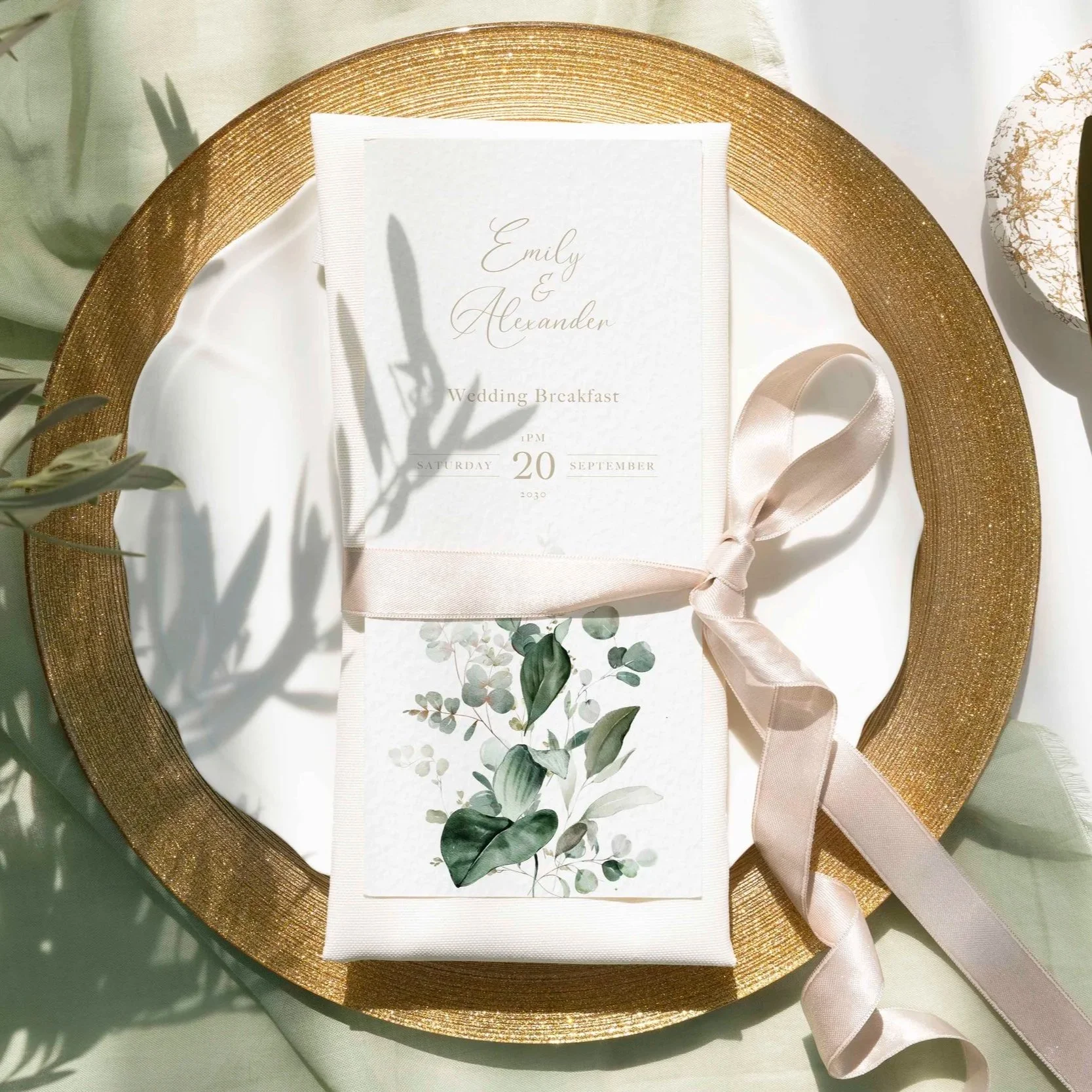 Greenery Wedding Menu