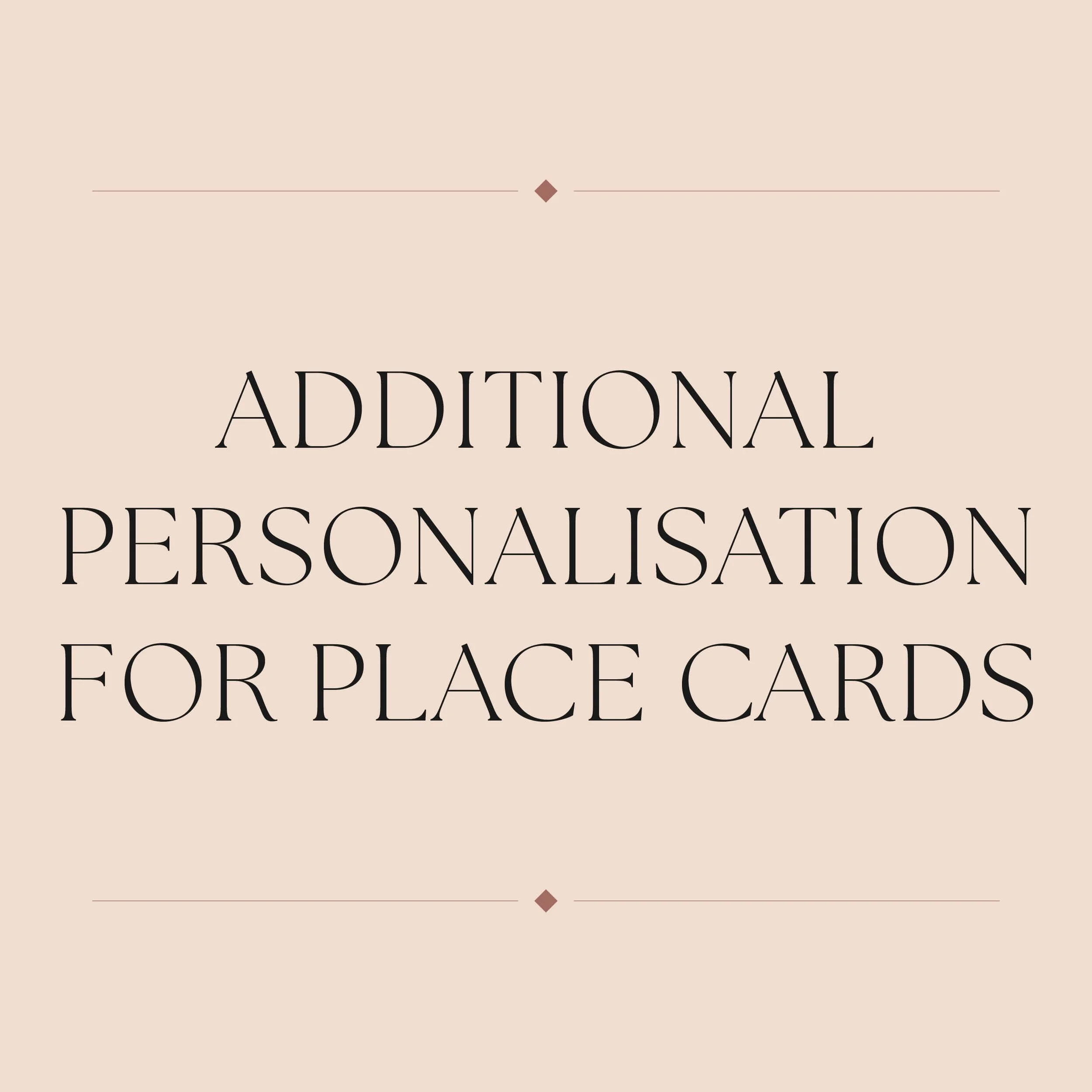 Additional Personalisation for Place Cards