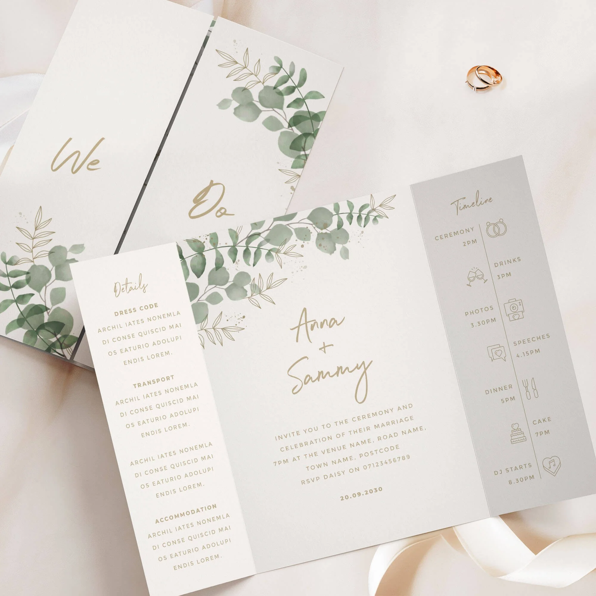 The Eucalyptus Gatefold Wedding Invitation