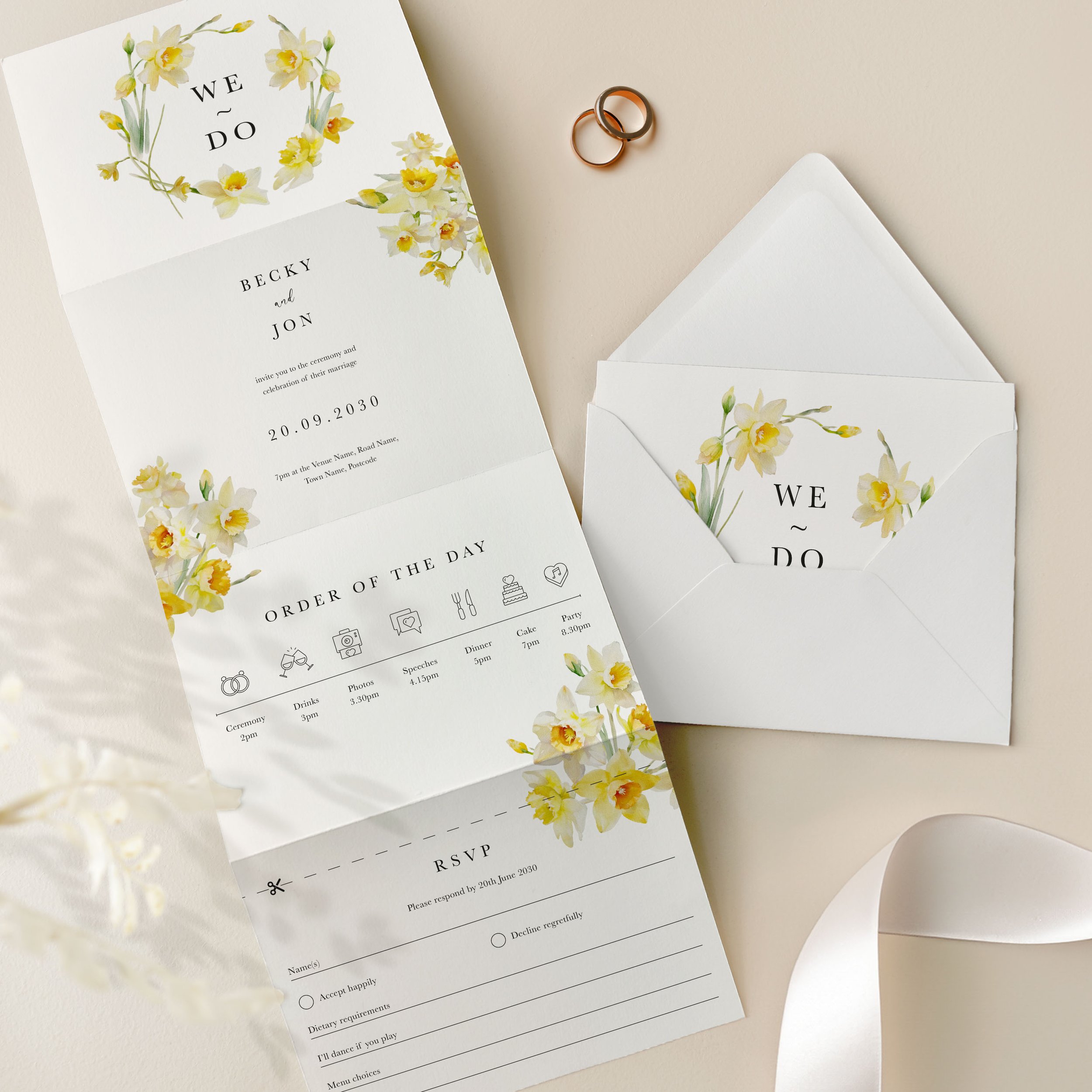 Concertina Wedding Invitation Samples