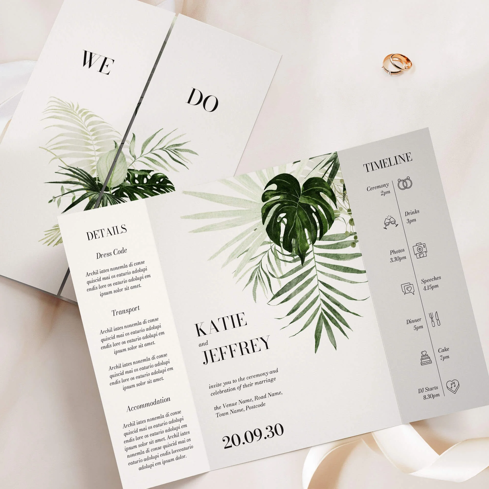 The Tropical Gatefold Wedding Invitation