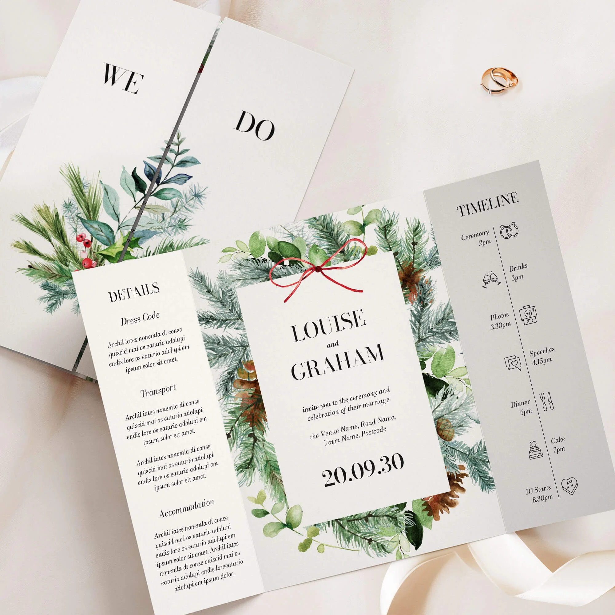 The Festive (Frame) Gatefold Wedding Invitation
