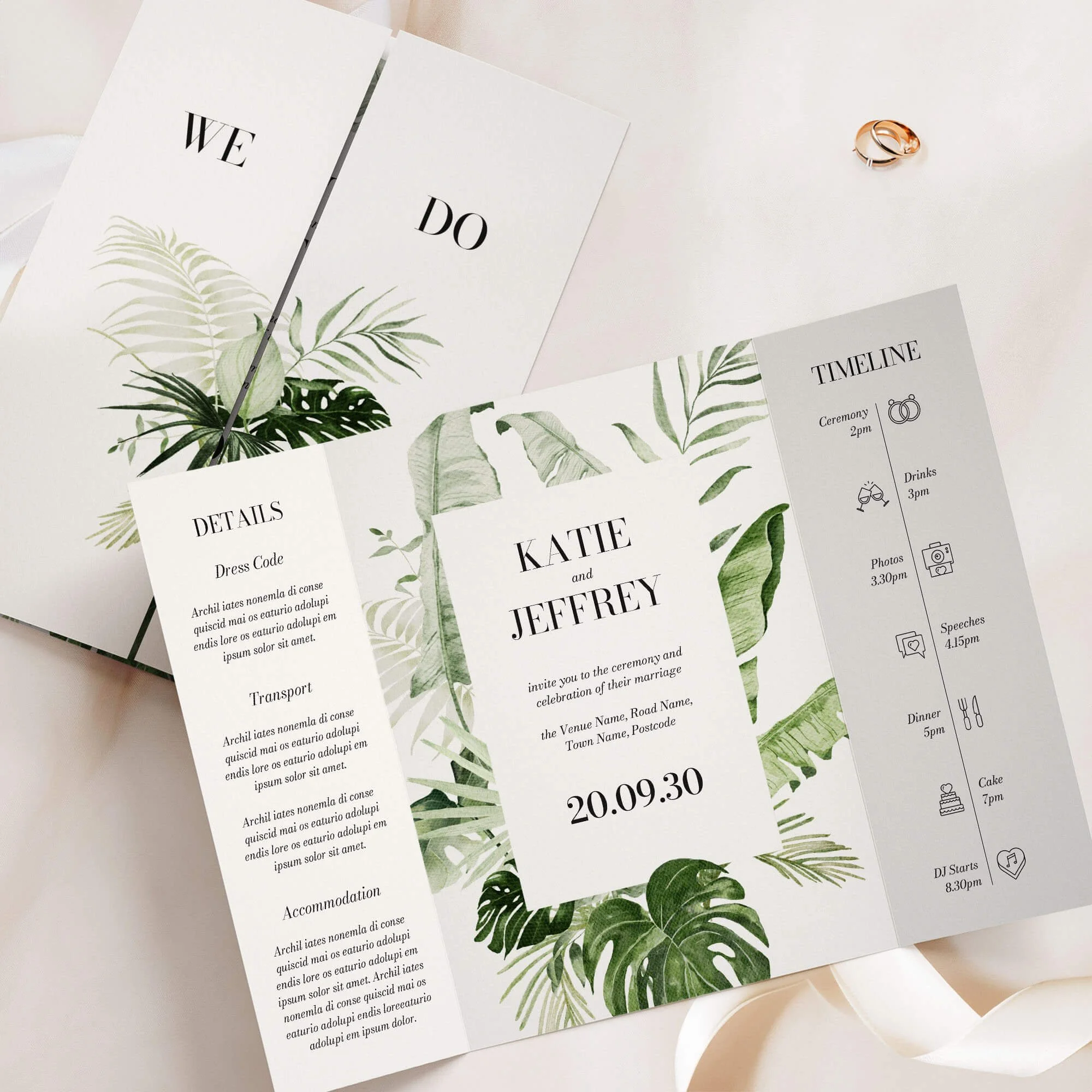 The Tropical (Frame) Gatefold Wedding Invitation