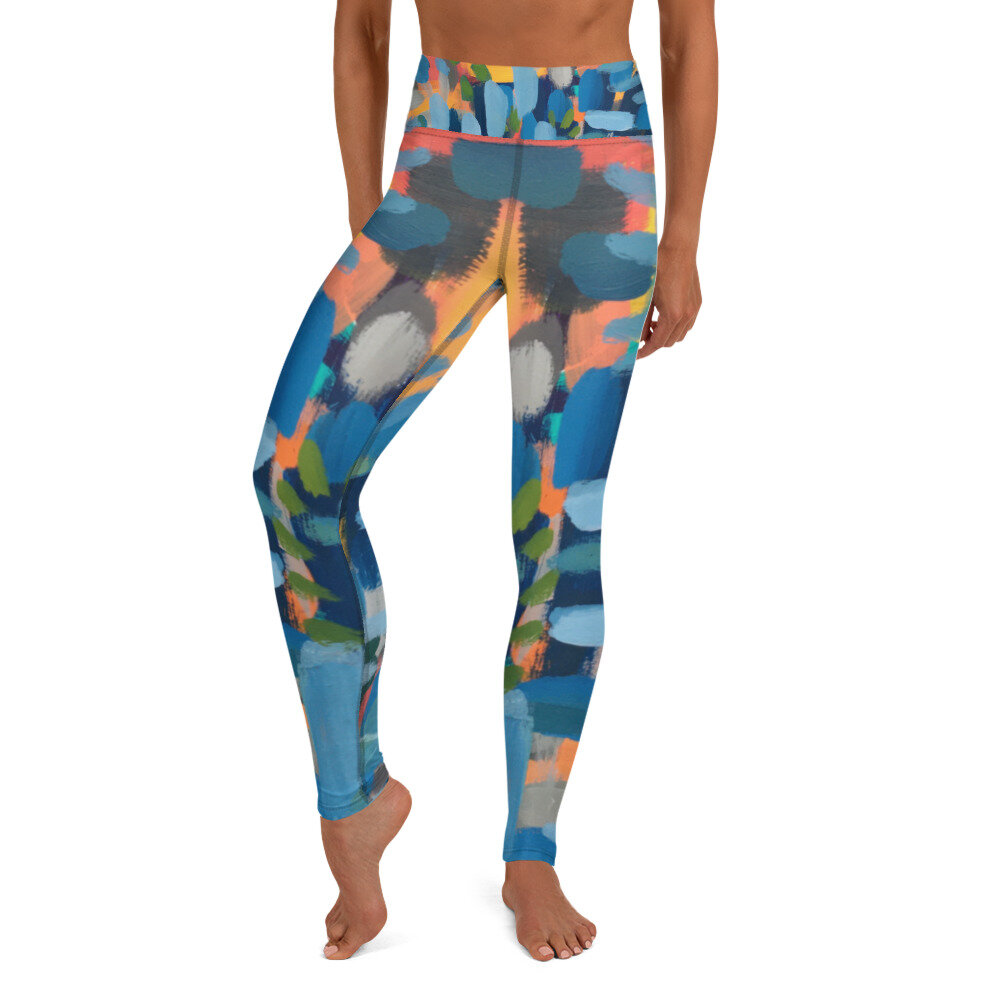 longontsteking Aftrekken Maxim Yoga Leggings - Blue Lagoon — Original Artwork and Online Boutique by  Kendra Nelson