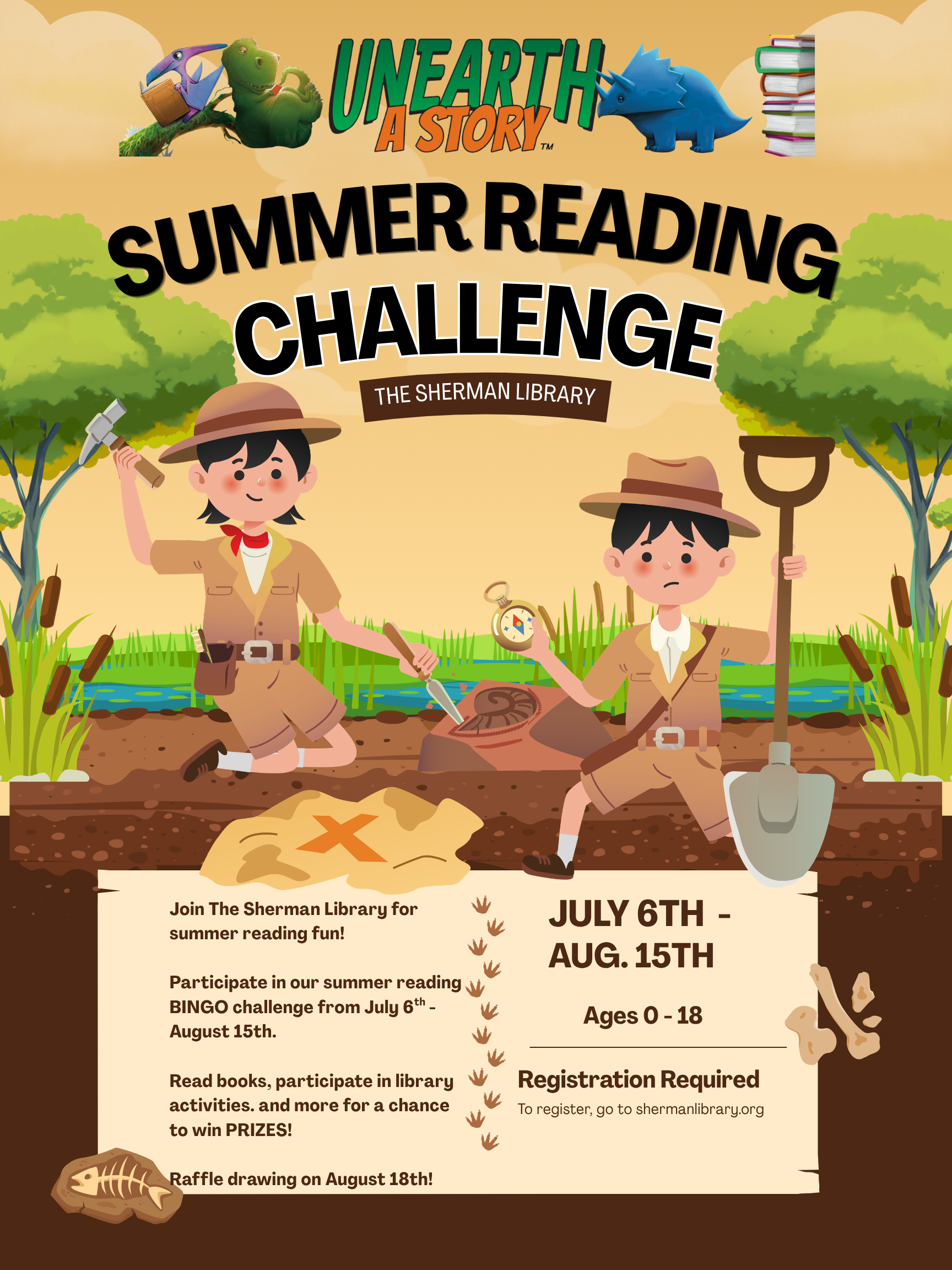 Ages 0-4 Summer Reading BINGO Card