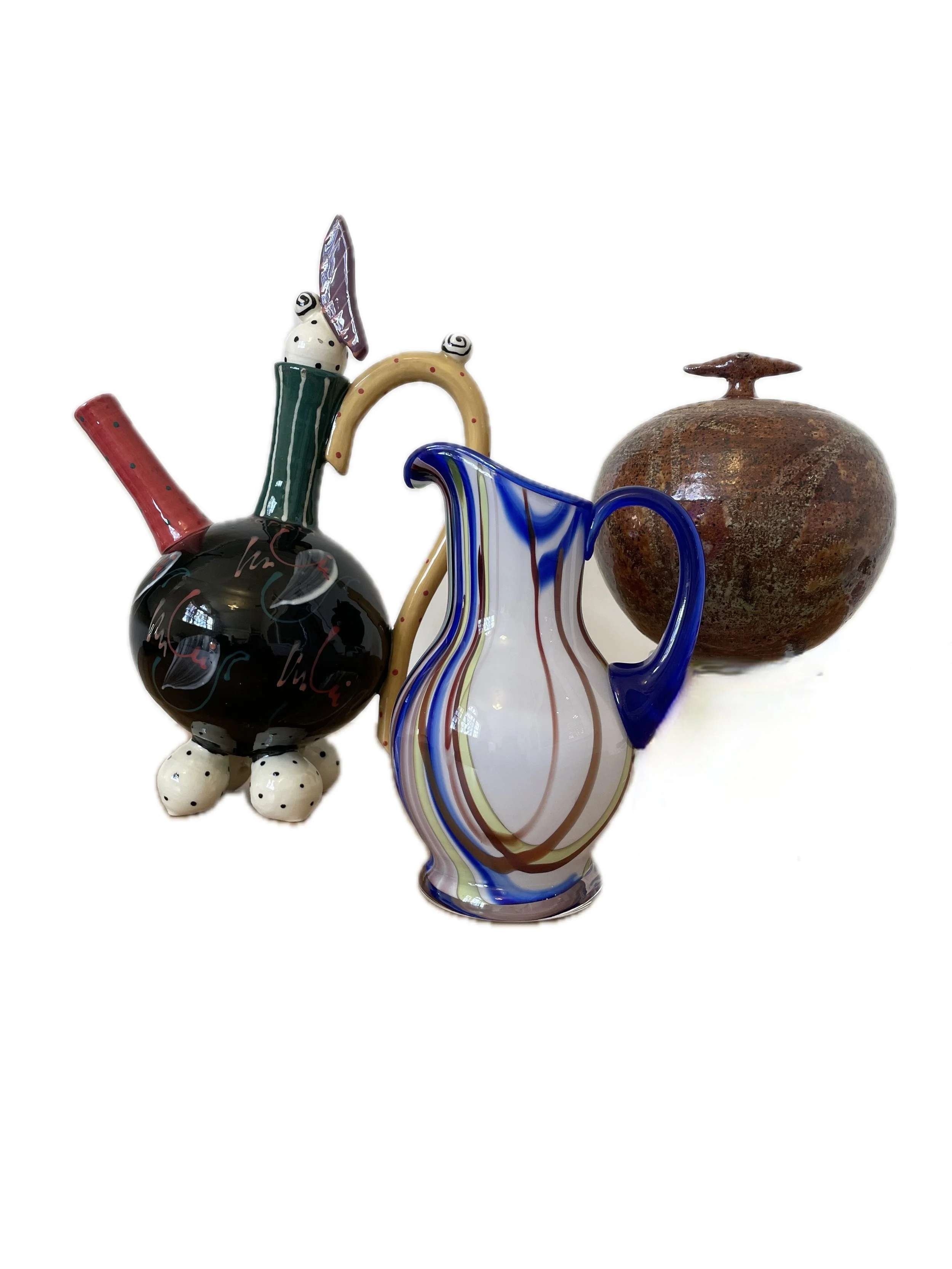 Three hand crafted objets d'art from the Norman and Barbara Gross collection