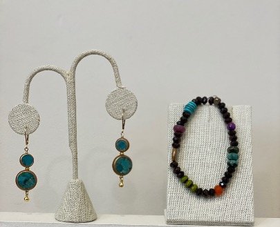 Riverstone Necklace and Earrings