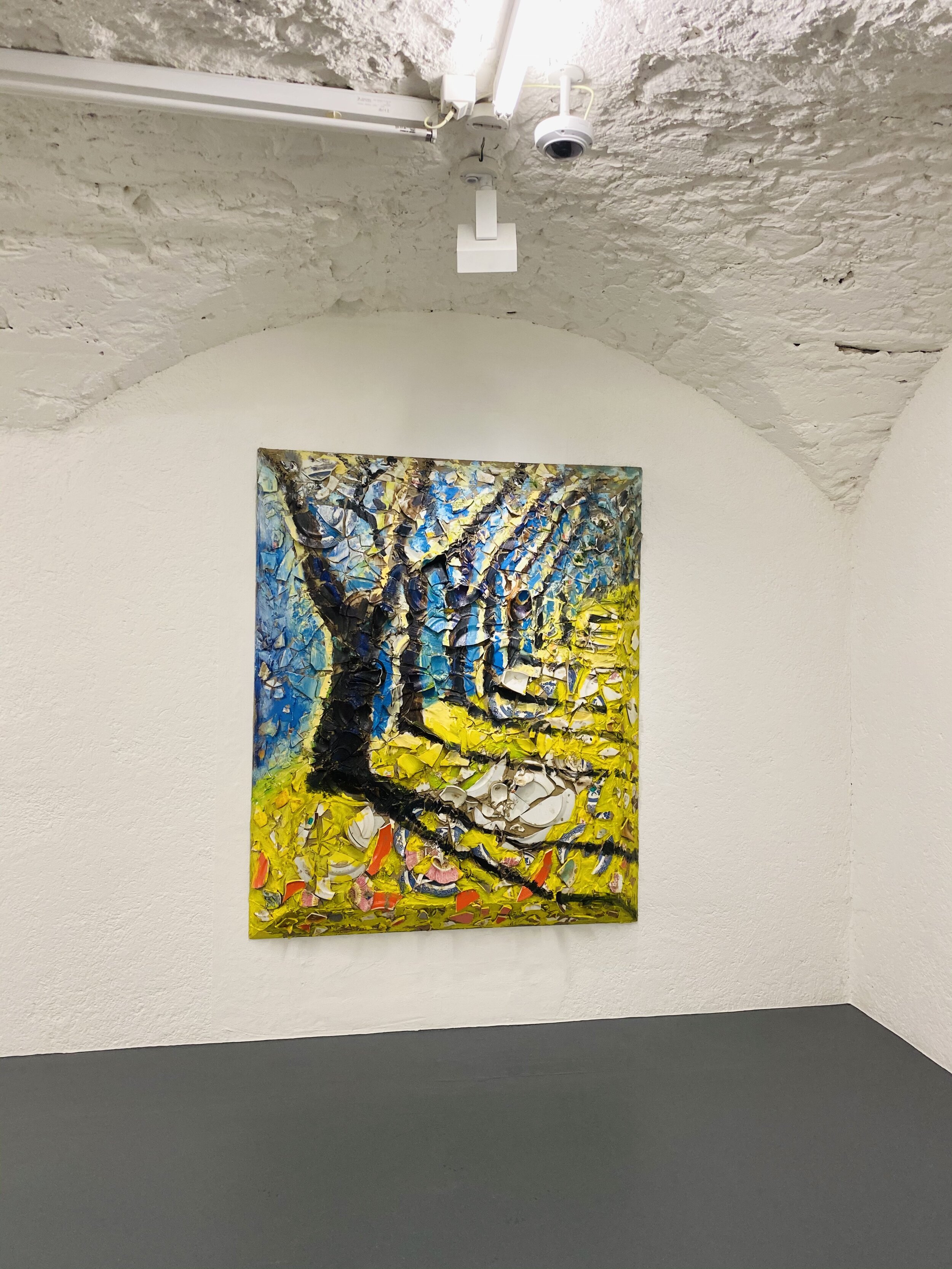 Vito Schnabel Gallery: Julian Schnabel, Trees of Home (For Peter Beard) 5, 2020, Oil, Plates, Bondo on Wood.