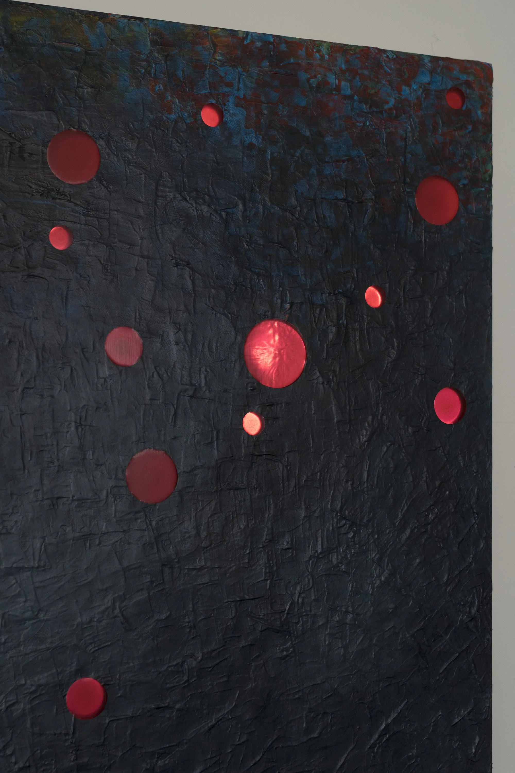 Kal Mansur, 'Land Escape 1' (detail), Acrylic and mixed media on panel, 152 x 152 cm