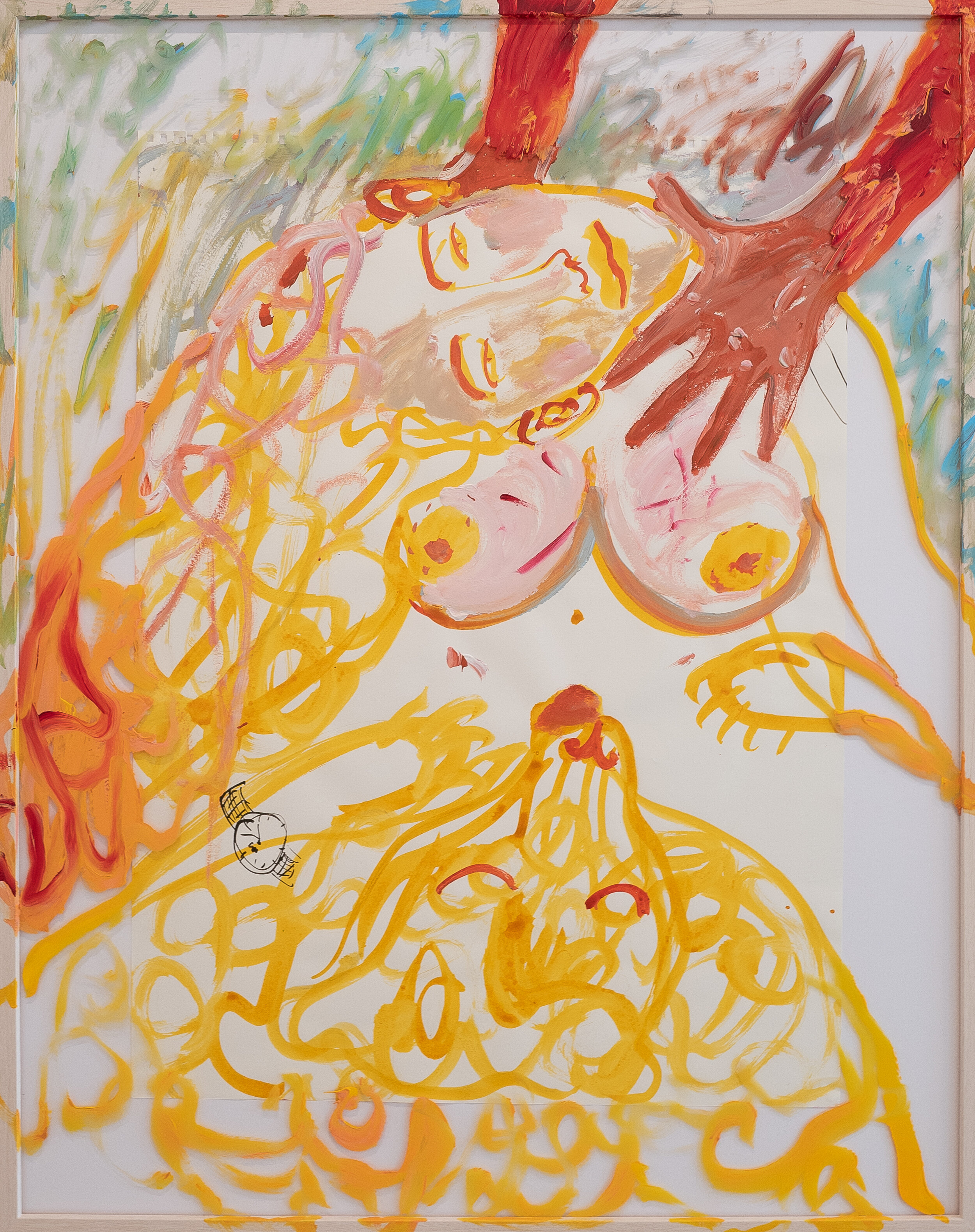 Katarína Janečková, Languages of Love II, 2021, ink, acrylic on paper and glass, 80 x 63,5 cm (framed)