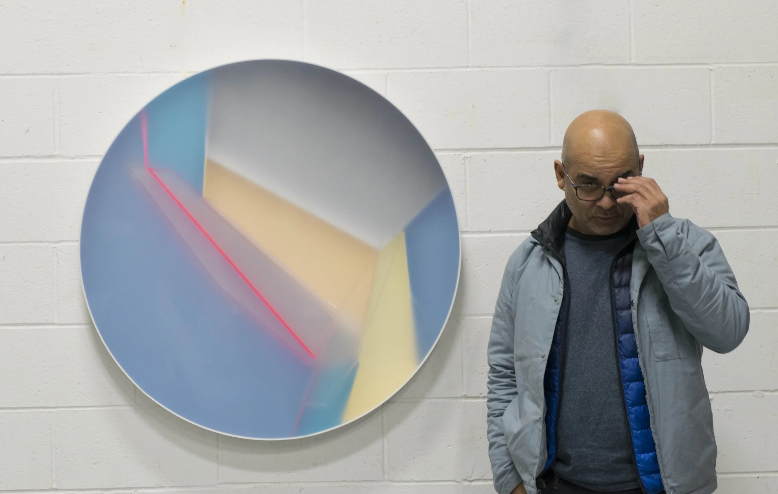 Kal Mansur, Sojourn Three, 2022, Acrylic sculpture, 91.44 x 91.44 x 6.35 cm