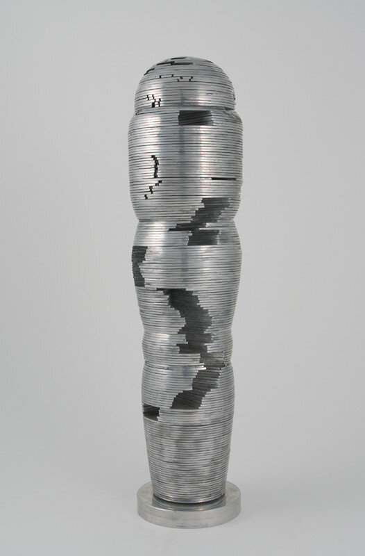 Juraj Bartusz, Time-Space Sculpture, 1976-1978, aluminium, 61 cm high, 19 cm diameter