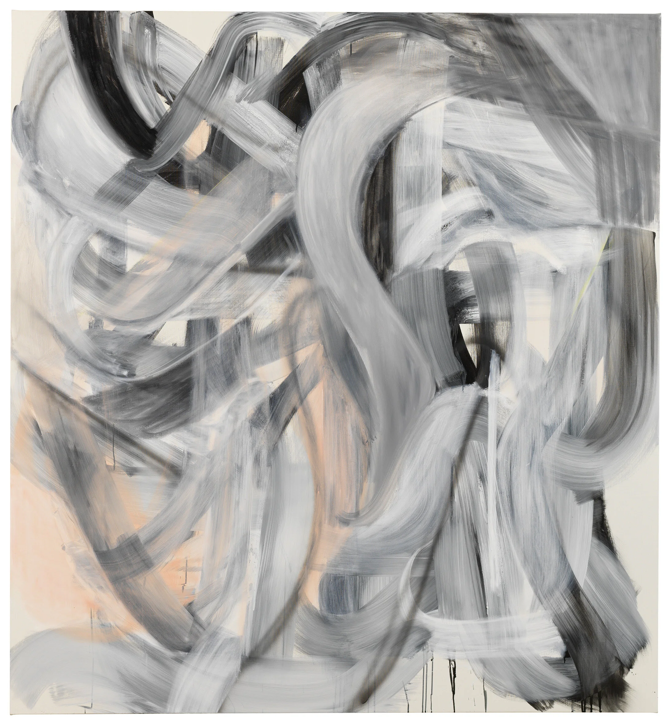 Liliane Tomasko, GRAY UNTITLED, 2019, Acrylic on linen, 215 x 190 cm.