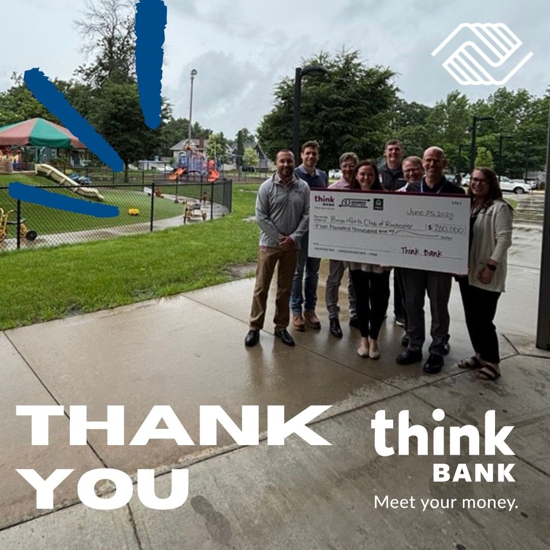 Boys &amp; Girls Club of Rochester is proud to be a recipient of the Federal Home Loan Bank of Des Moines  Member Impact Fund Award through partnership with Think Mutual Bank! 

This support helps us continue serving those who need us most, when they