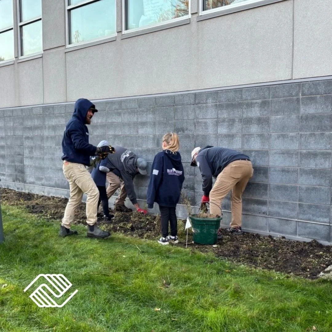 A huge thank you to Weller Brothers Landscaping, Sargent's Gardens Inc., Rogers Companies, LLC and ArborWise Tree Management for coming together as one team to volunteer your time, energy, and materials for some much-needed landscaping cleanup at Clu