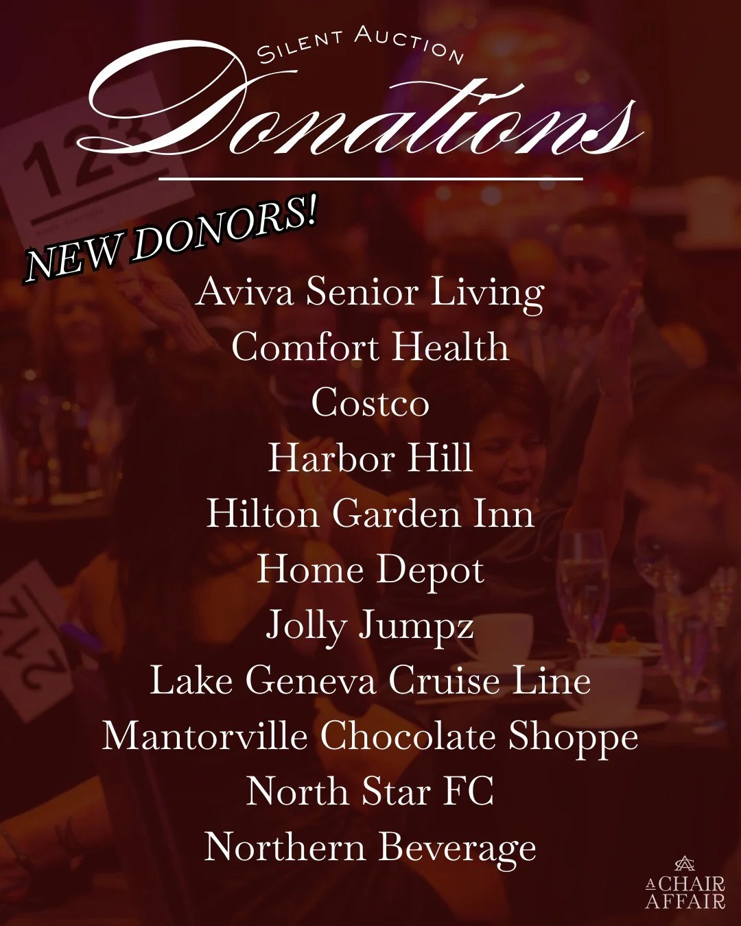 We&rsquo;re heading into the weekend feeling extra grateful. More local businesses have jumped in to donate items to the silent auction for A Chair Affair on February 28th, and the lineup just keeps getting better.

It&rsquo;s always inspiring to see