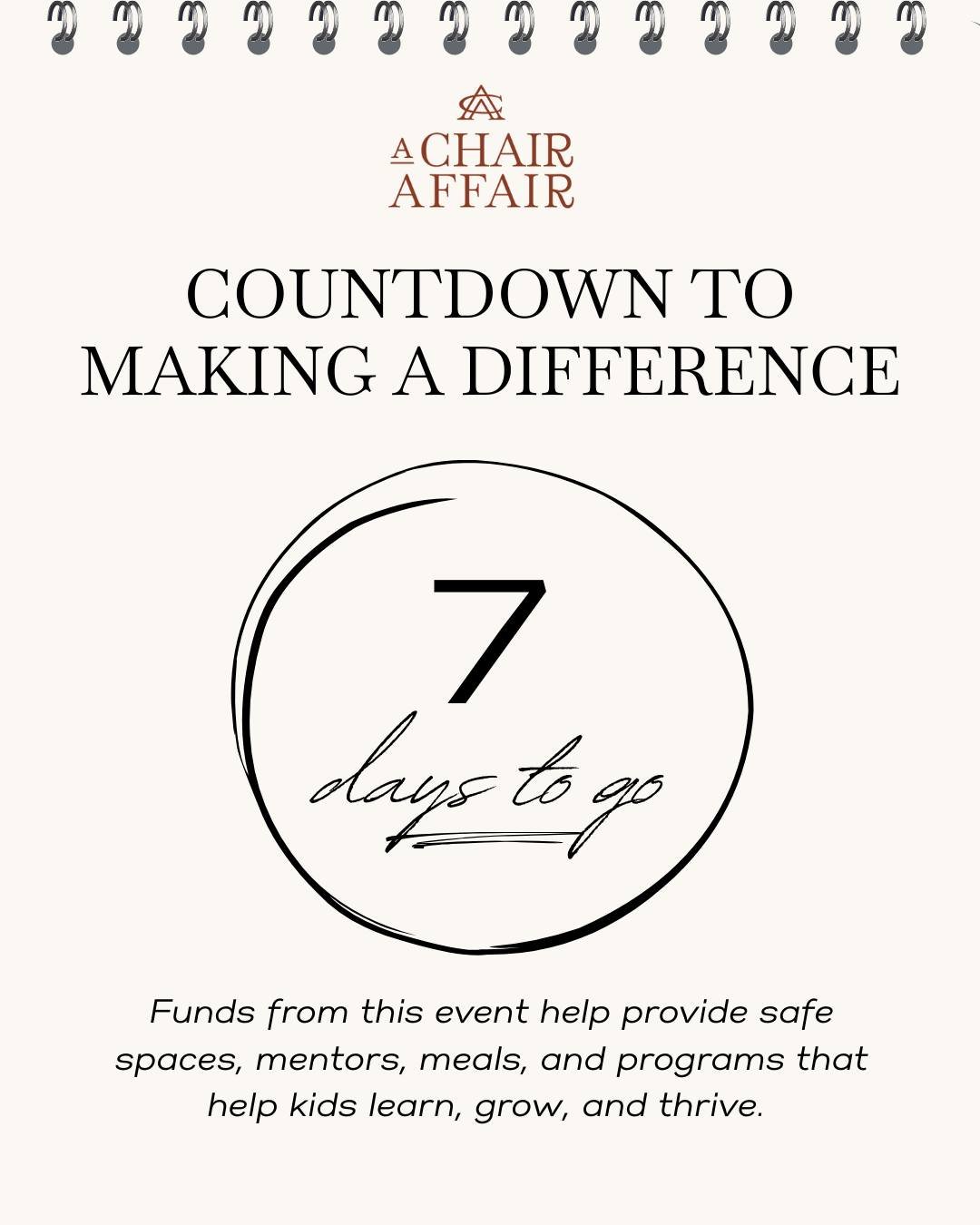 In just one week, we&rsquo;ll come together for a night that&rsquo;s about so much more than the lights, the energy, and the celebration. A Chair Affair 2026 is a moment where you help make a real difference by showing up, supporting the mission, and