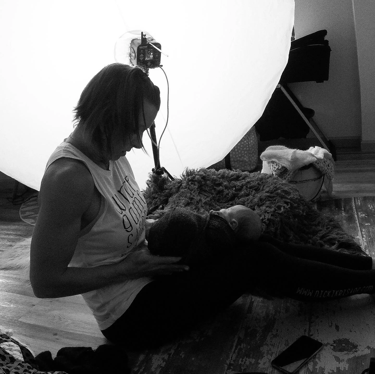 Behind the scenes newborn session