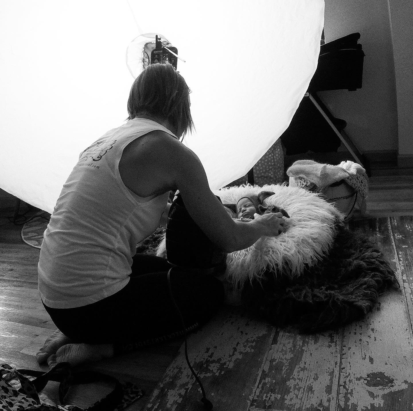 Behind the scenes newborn session 