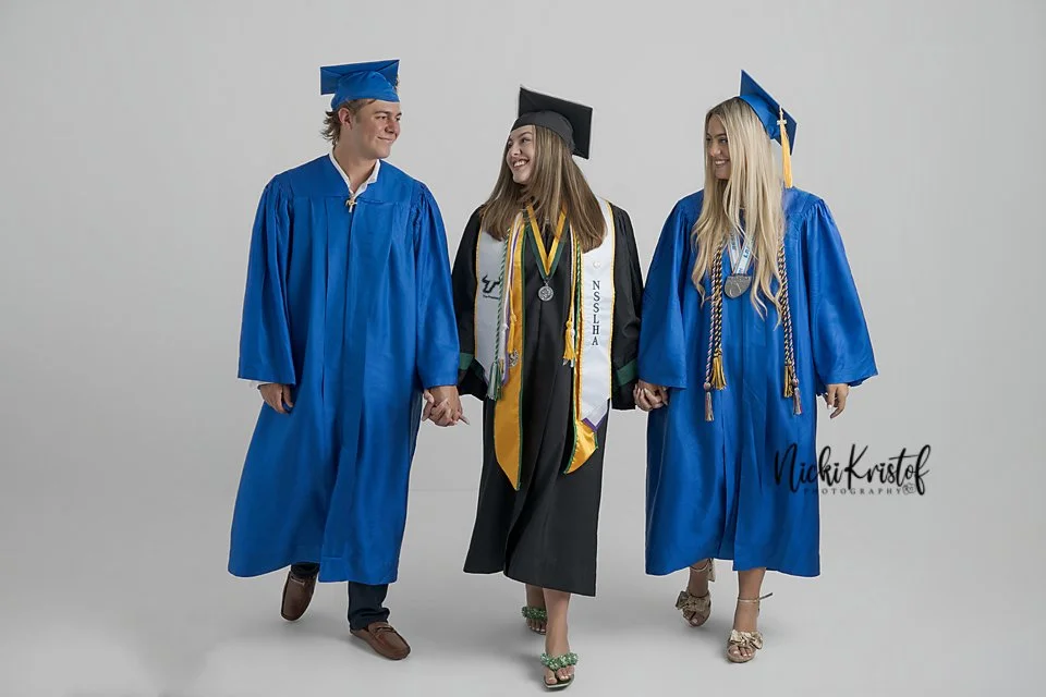 Davie, Florida Senior Portraits Studio Session Broward County, FL Boca Raton, Weston, Wellington, Palm Beach, West Palm Beach, Florida Cap and gown Siblings, Twins