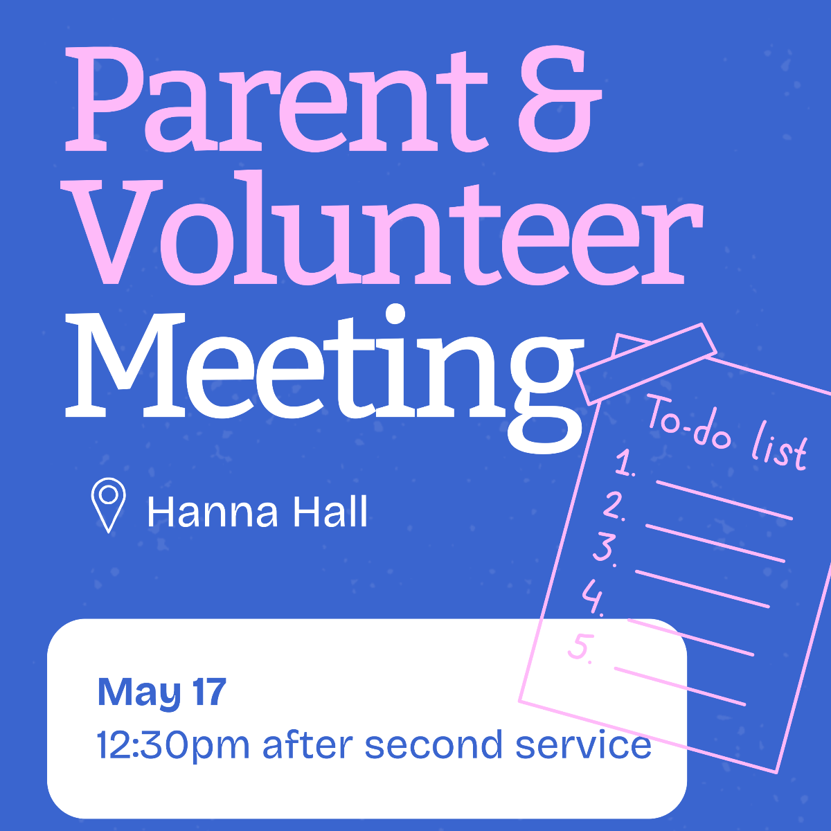 Parent & Volunteer Meeting