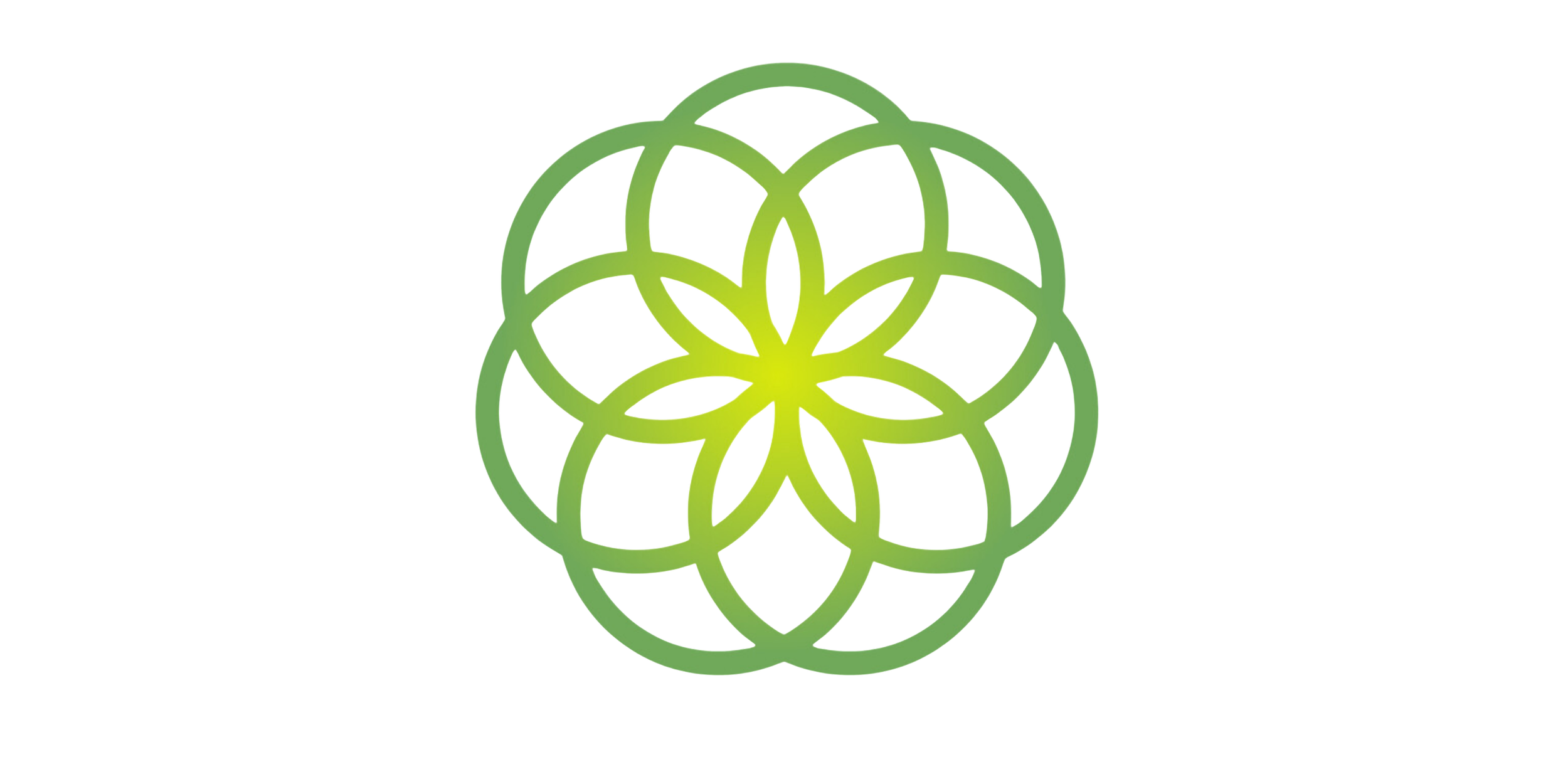 Genesis Church's Logo, which is an interconnection of seven concentric circles in differing shades of green.