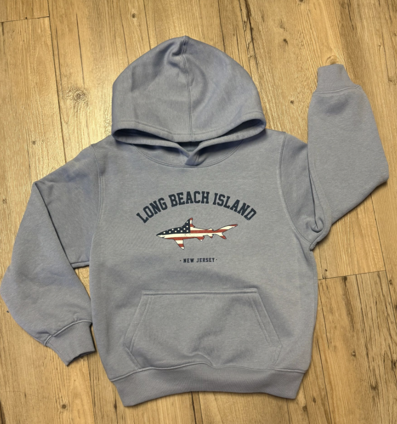 LBI | Youth Hooded Sweatshirt with Flag Shark