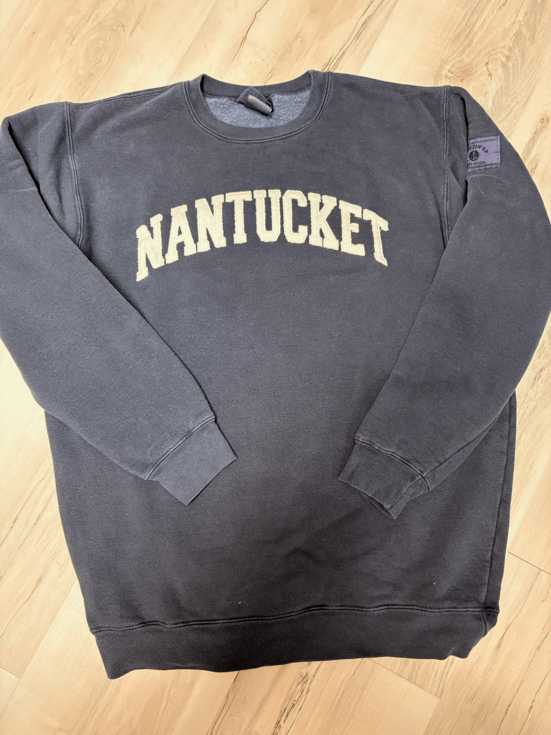 Nantucket | Adult Classic Crew Sweatshirt with Laser Town Name