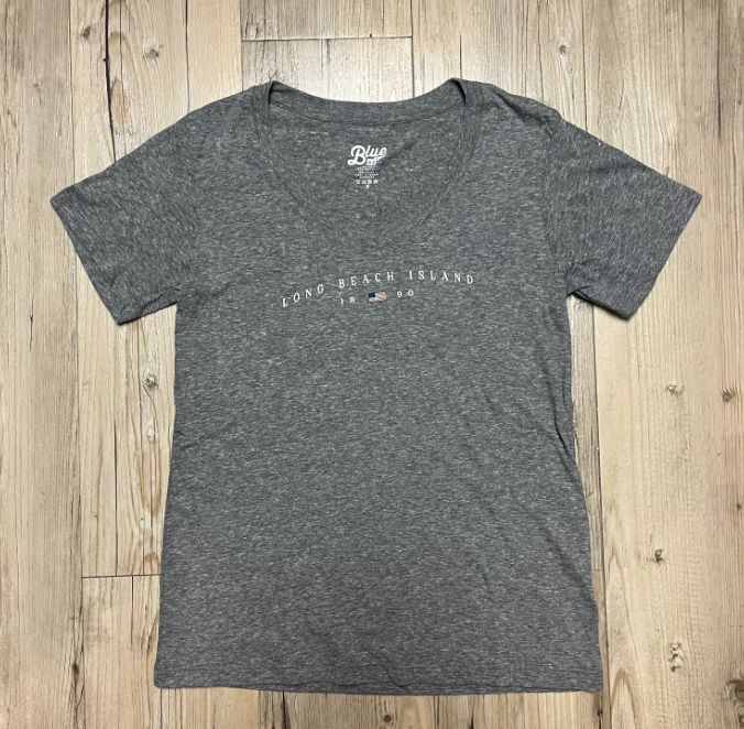 LBI | Ladies Tribled V-Neck Tee with Flag Design