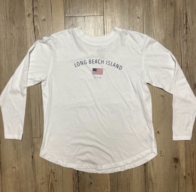 LBI | Ladies Long Sleeve Tee with Flag Design