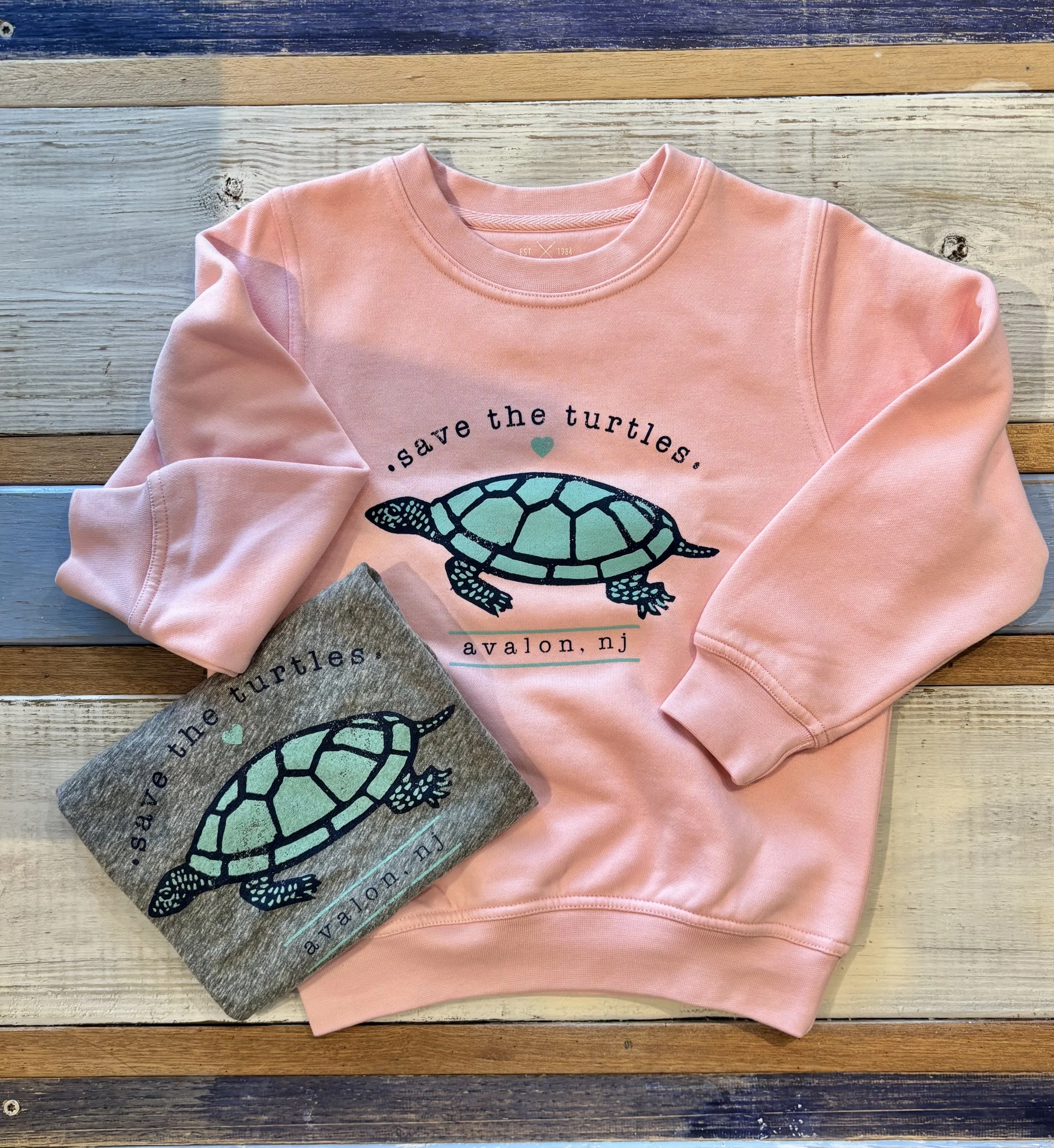 AVALON I YOUTH CREW SWEATSHIRT WITH SAVE THE TURTLES